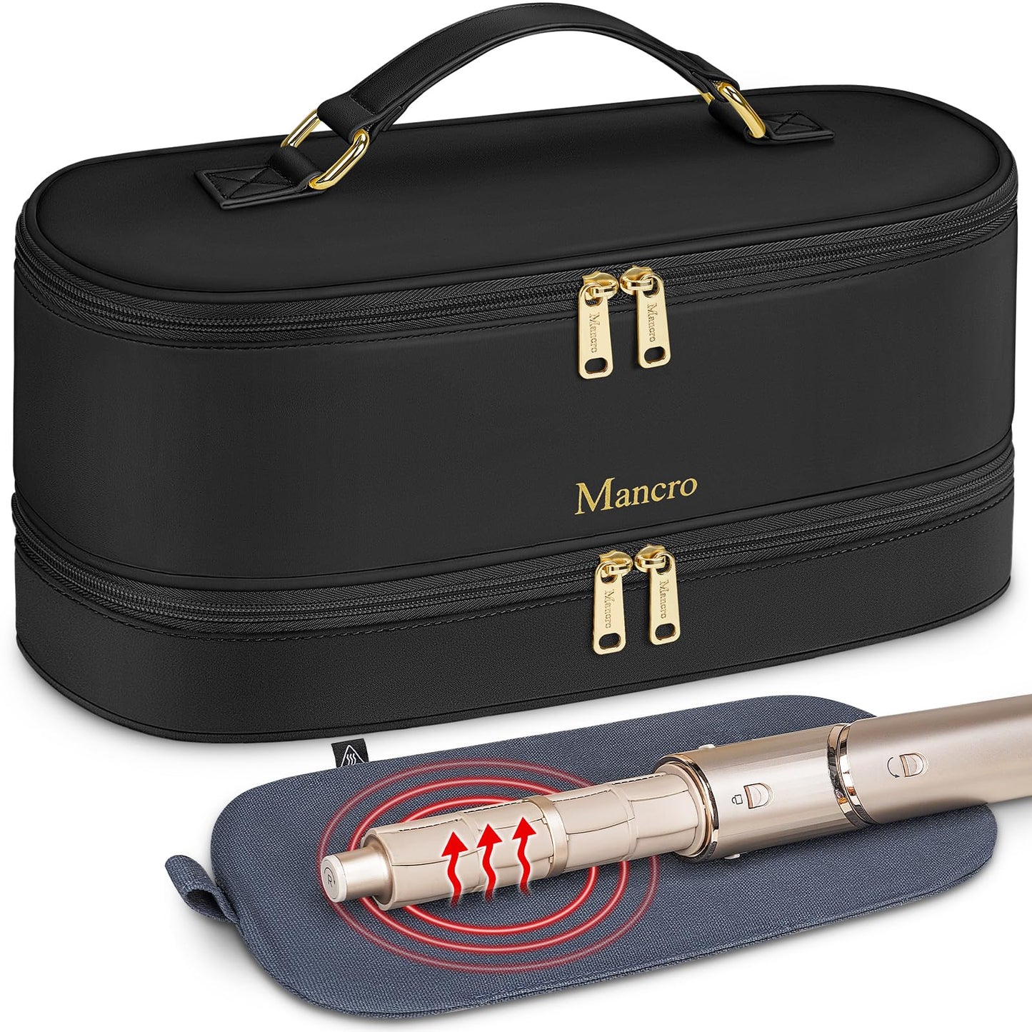 Mancro Dual Layer Carrying Case Compatible with Shark Flexstyle, Black