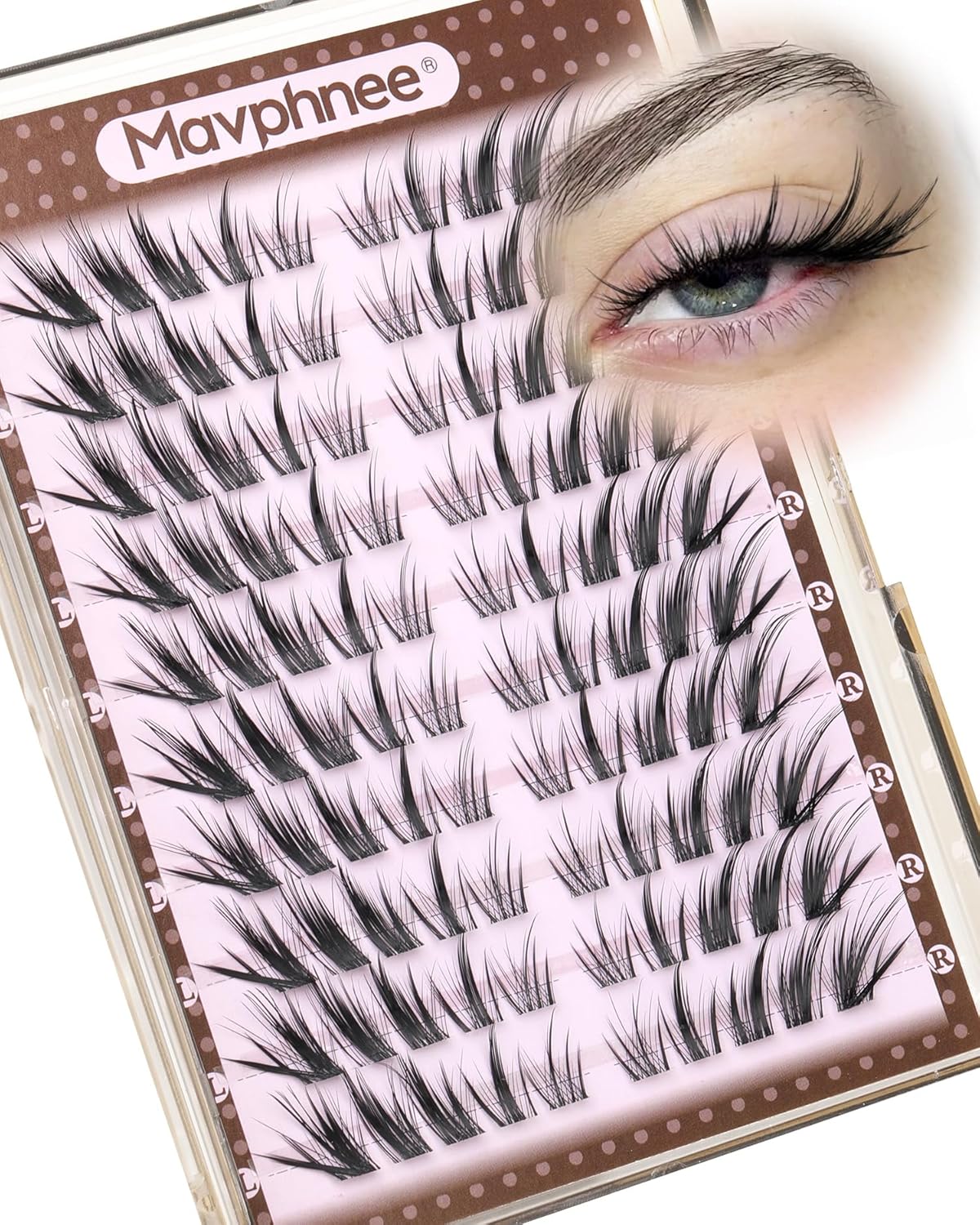 Fox Eye Lash Clusters - J-Curly Individual Eyelash Extensions | 144 Pcs, 10-15MM Wispy Cat Eye Design