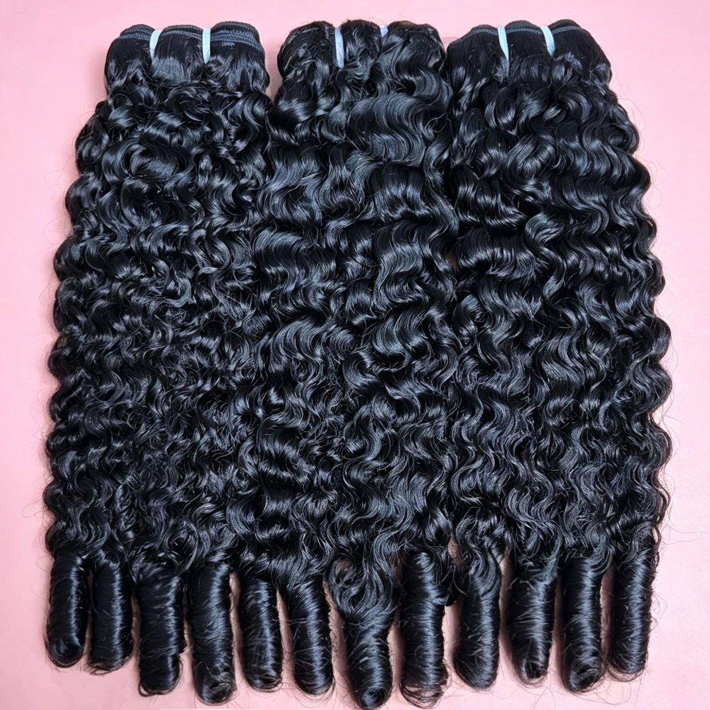 Burmese Curly Bundles Human Hair 3Pcs Curly Human Hair Bundles with Spiral End 24 26 28 Inch 12A Unprocessed Virgin Hair Quick Weave for Women Natural Black