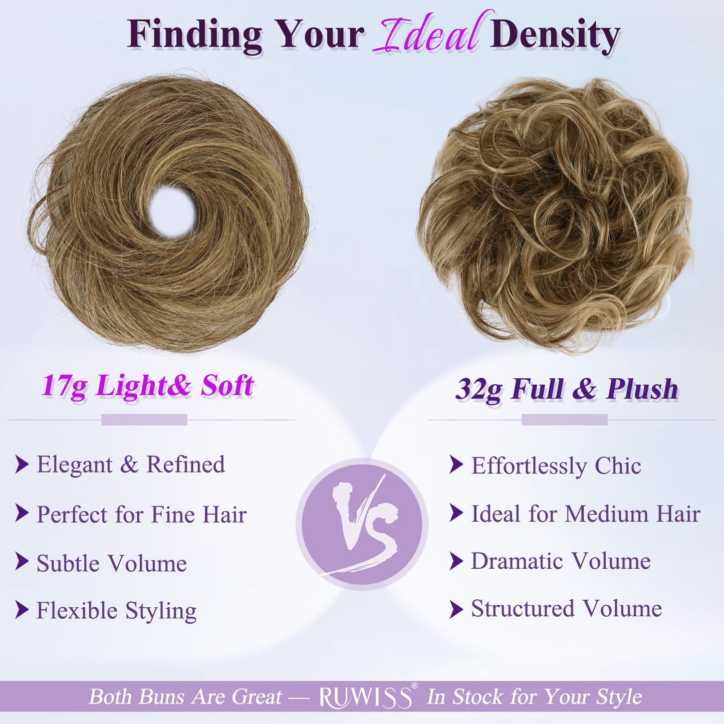 RUWISS Small Messy Bun Hair Piece Human Hair, One Hairpiece Two Styles Mini Natural Looking Scrunchies Updo for Daily, Hair Buns for Thin & Fine Hair Women Ponytail Extension (Brown)