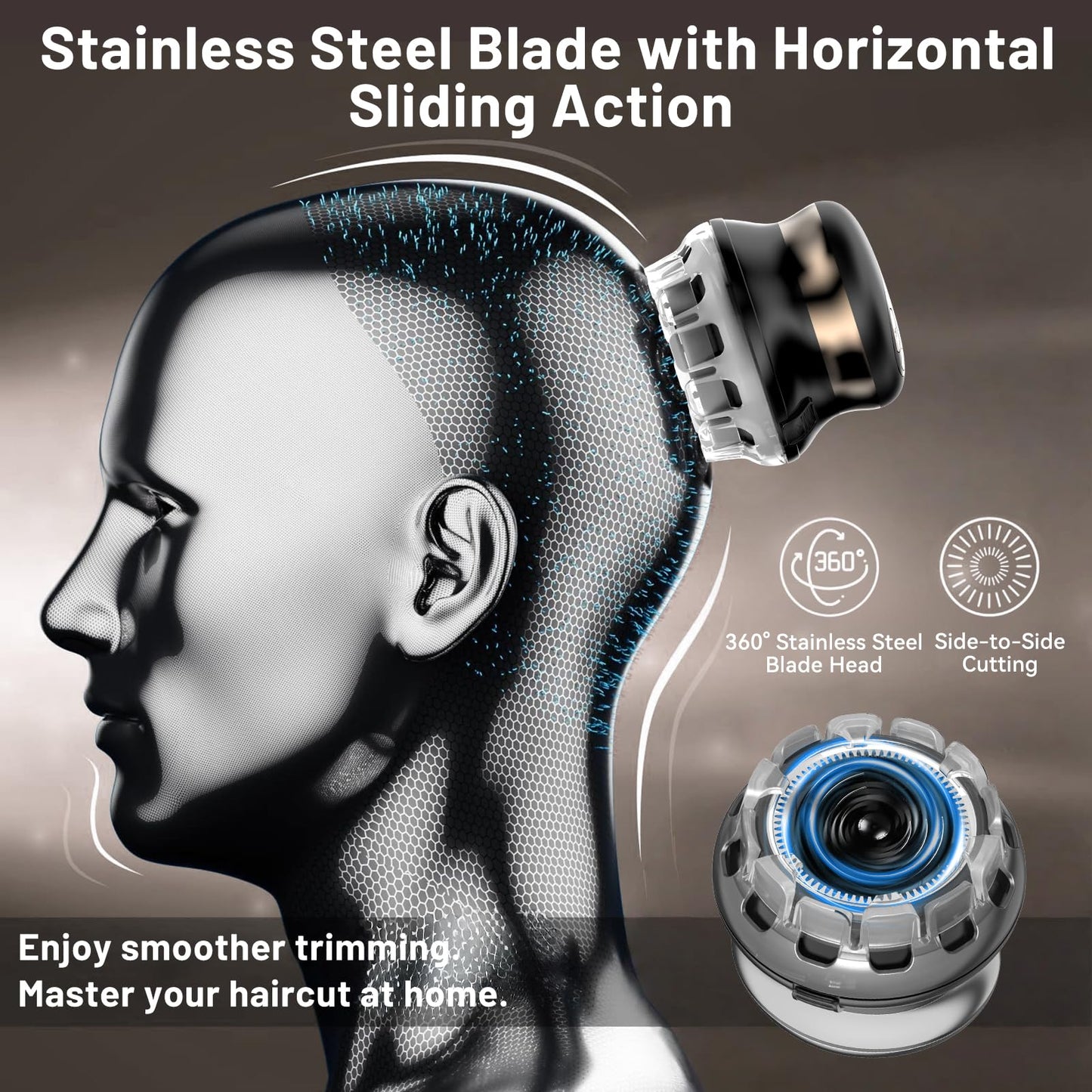 Yinicare® Self Haircut Kit for Men with Trimmer – DIY Clipper for Buzz Cut & Crew Cuts Flat Top – LED Display Waterproof USB Rechargeable, Home Use with 2 Guards