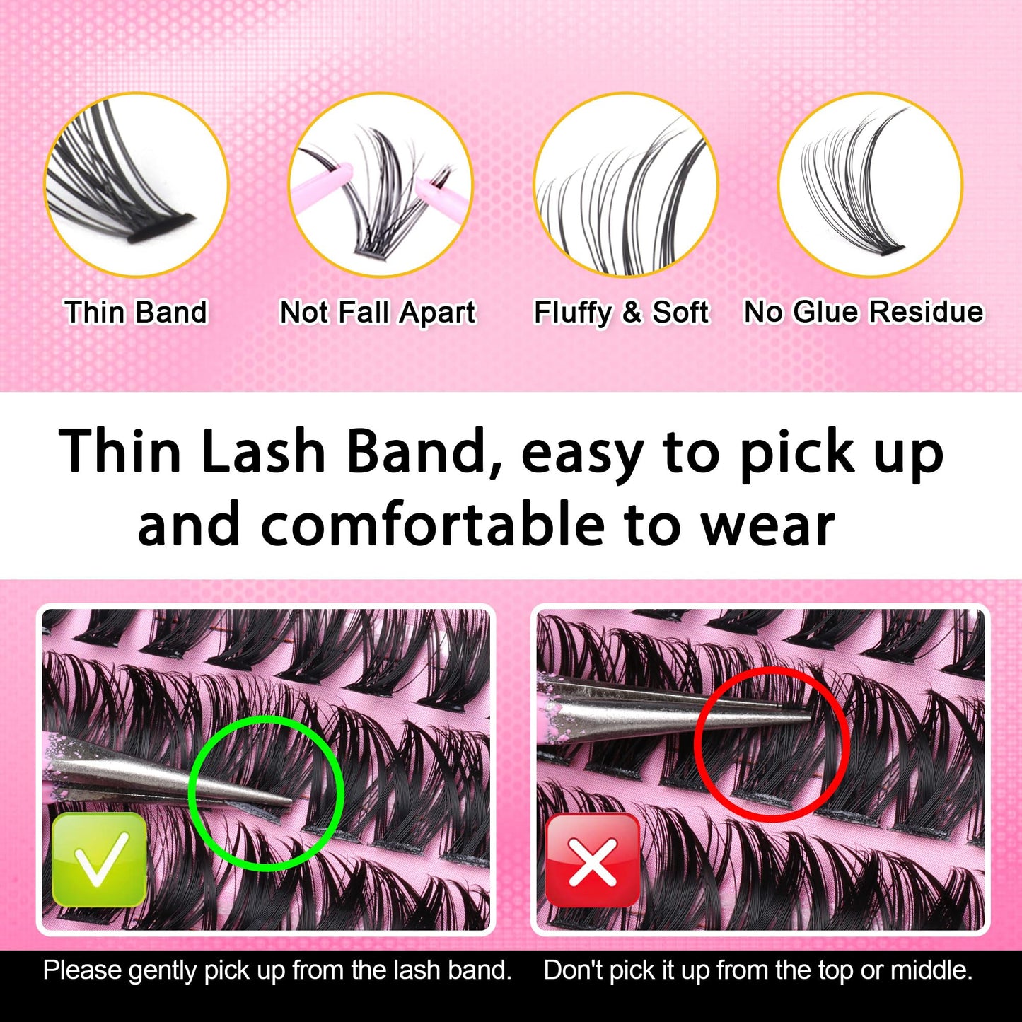 Lash Clusters, Thick Volume 50D D Curl 8-18mm, 280pcs