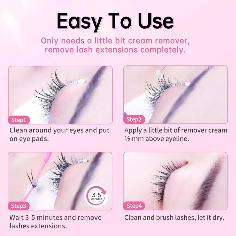Eyelash Extension Remover Cream - Safe & Fast Dissolution | Low Irritation 5g (White)
