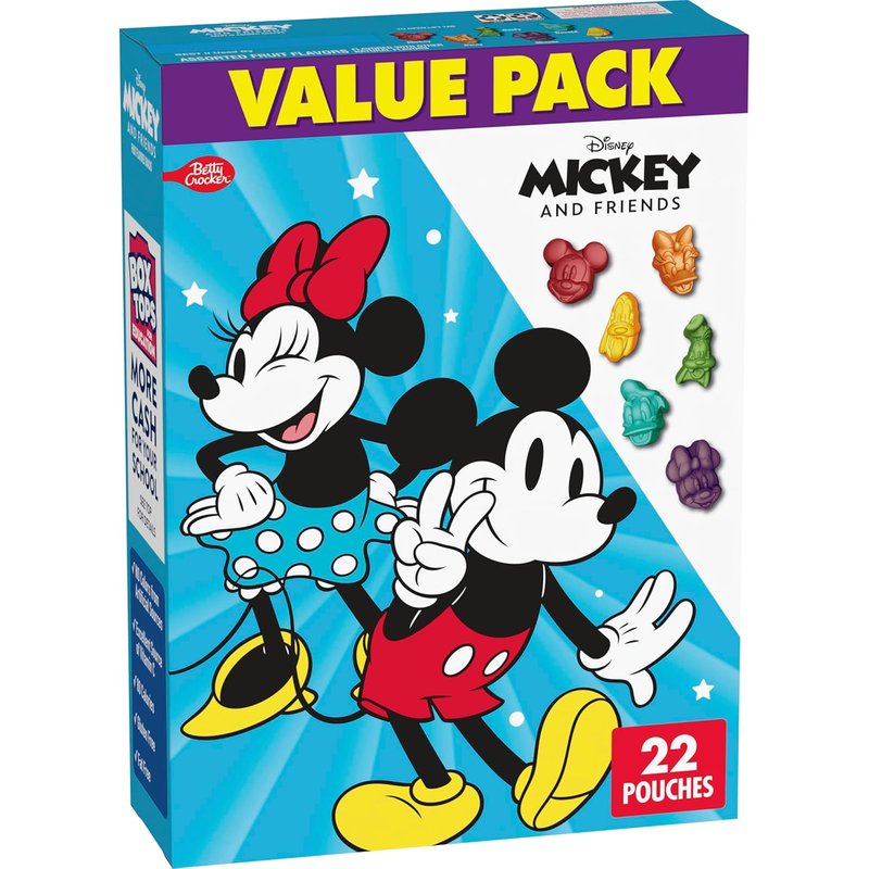 Mickey Mouse Fruit Flavored Snacks - Gluten Free Treat Pouches | 22 Count, 17.6 oz Value Pack