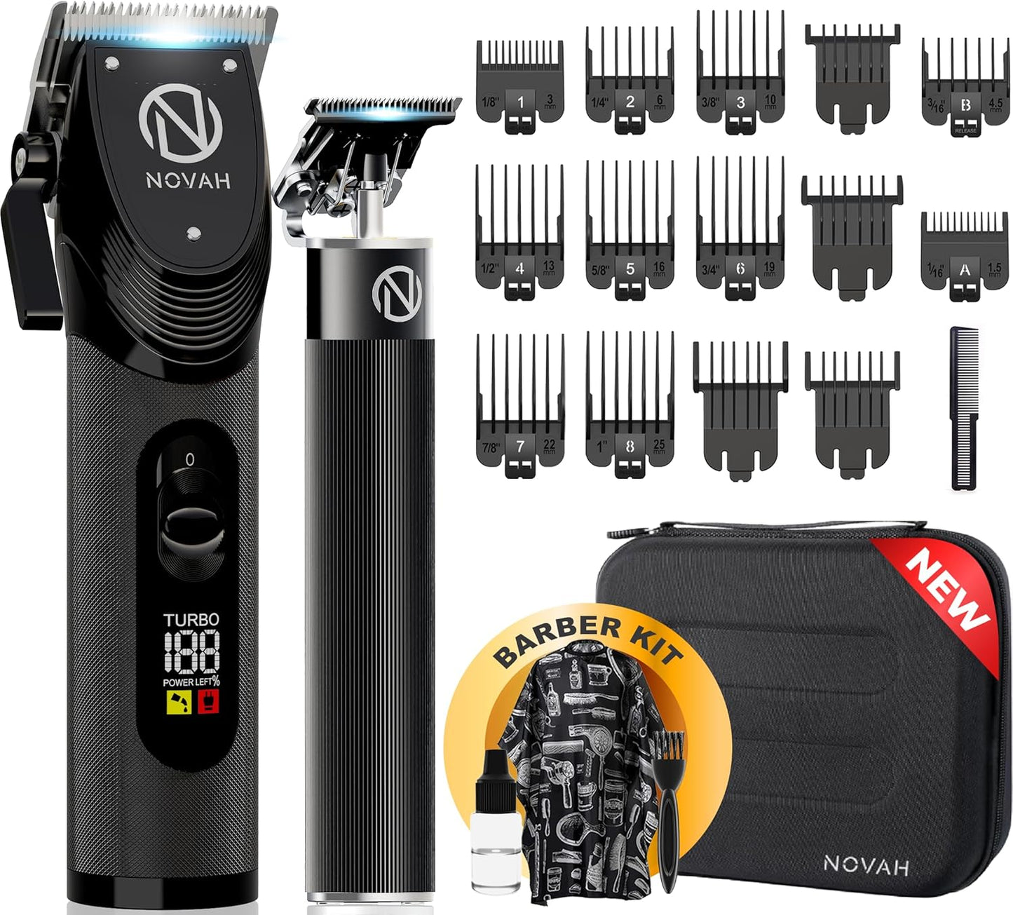Professional Hair Clippers for Men - Cordless Barber Trimmer Set | Fade Haircut Kit