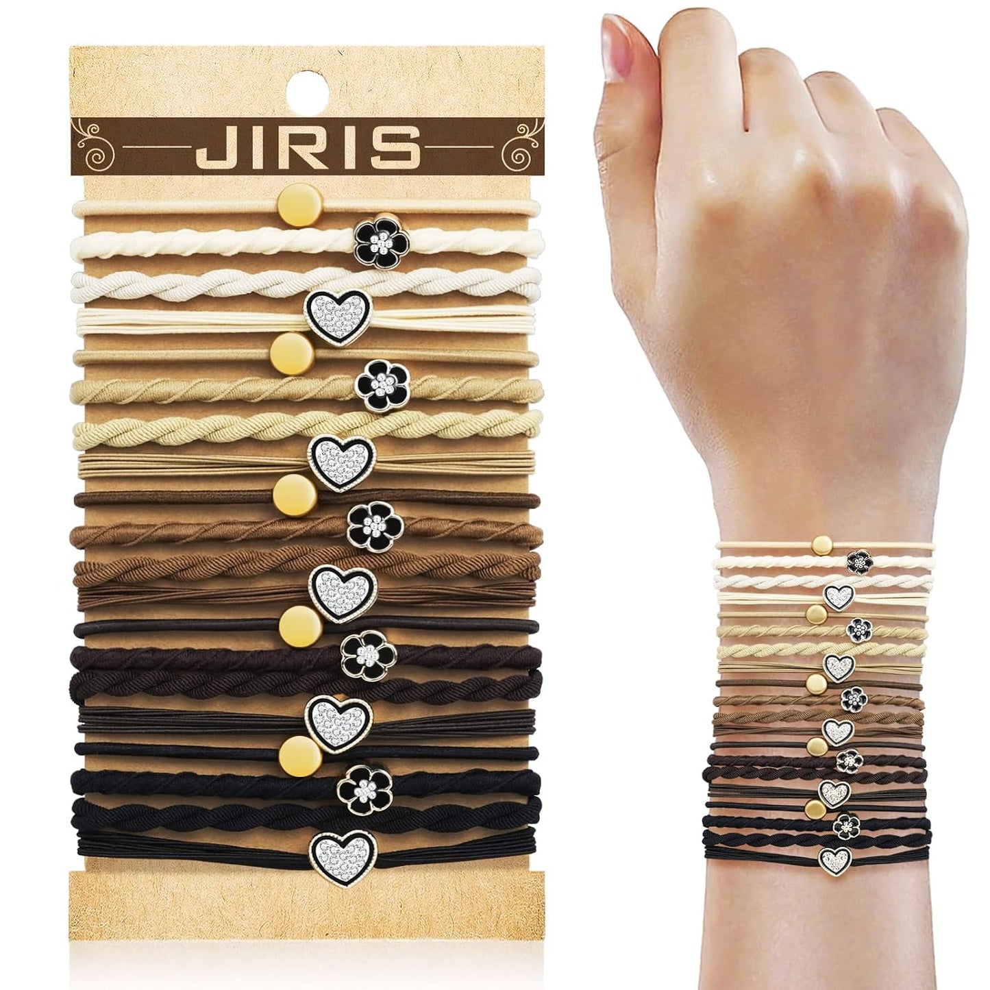 Boho Hair Ties - 20PCS No-Damage Elastic Ponytail Holders | Perfect for Thick or Thin Hair