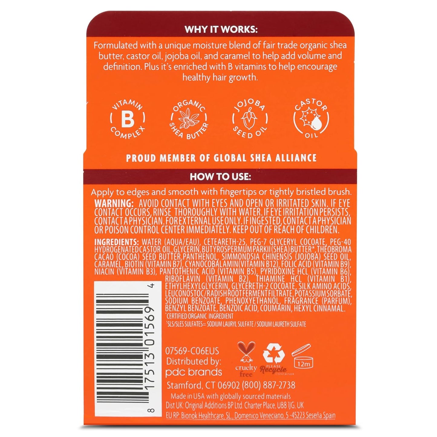Cantu Extra Hold Edge Stay Gel - Long-Lasting Hold for Smooth Edges | 2.25 Oz