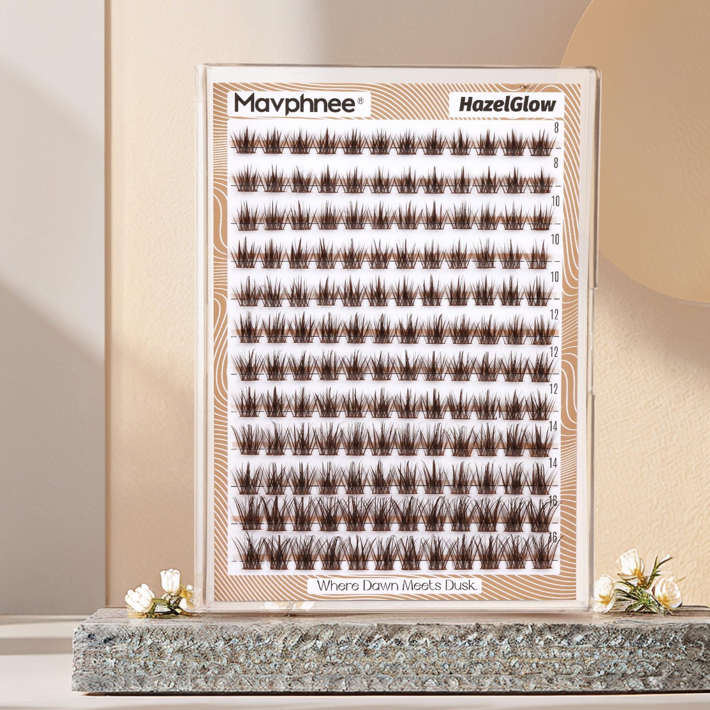 Mavphnee Brown Lash Clusters Wispy Eyelash Extensions Natural Individual Lashes Extension Dark Brown Cluster Lashes 8-16MM Fairy Eyelash Clusters Spiky C-Curly DIY Lash at Home for Everyday Wear