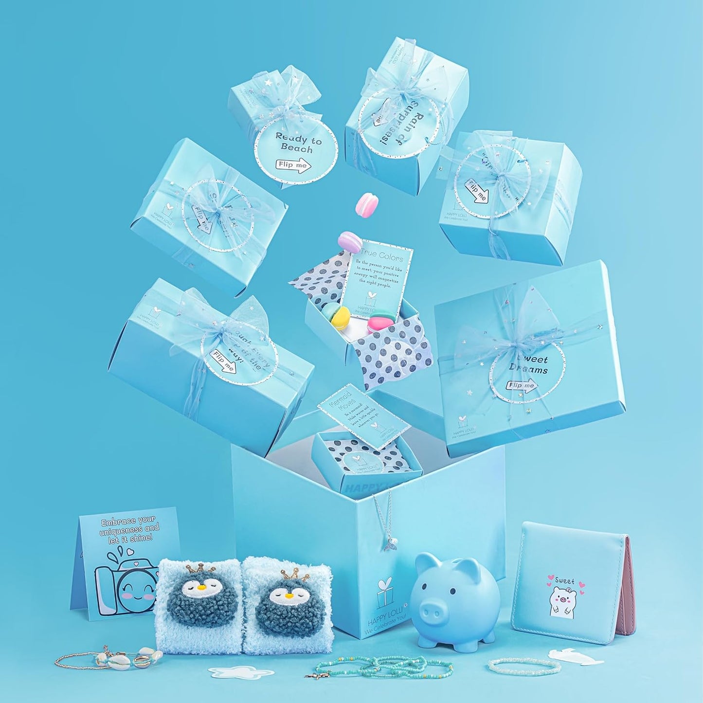 LolliBox Birthday Gift Set for Tween & Teen Girls | 8 Individually Wrapped Gifts, Ages 8-15