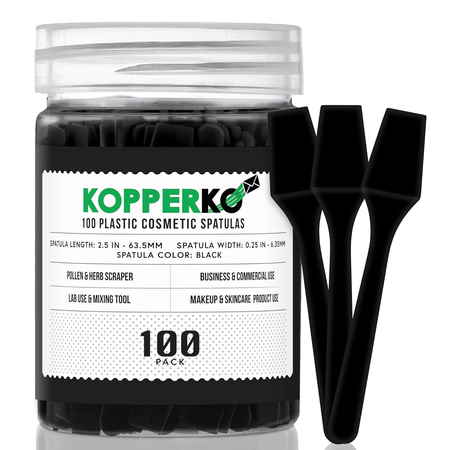 Mini Lotion Spatula - 100 Pack Disposable Applicators for Skincare, Creams & Crafts | 2.5" Black Ointment Mixers