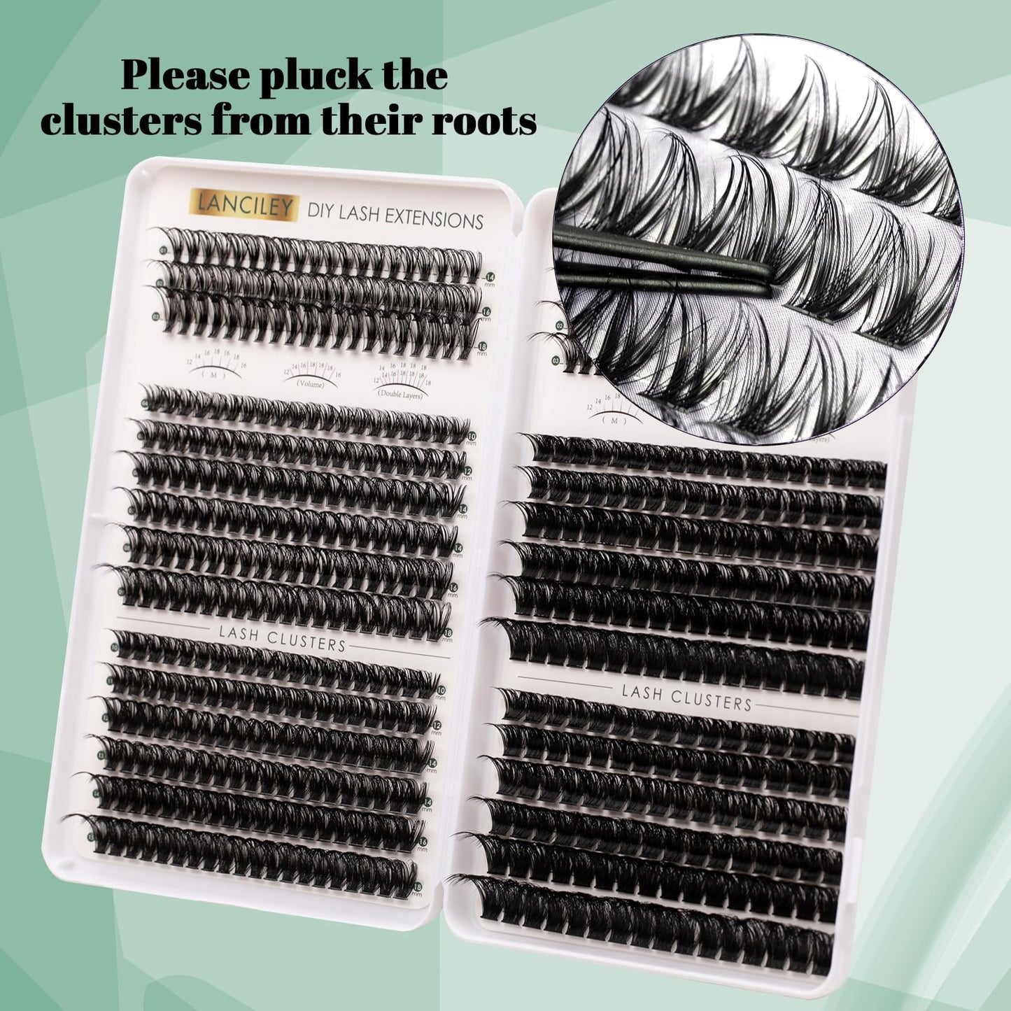 Lash Clusters 564pcs Eyelash Clusters 40+50+60+80+100+150D Cluster Eyelash Extensions Kit Thick Volume Individual Lashes Natural Lashes DIY Lash Extension Kit with Bond and Seal and Tweezers-40-150D