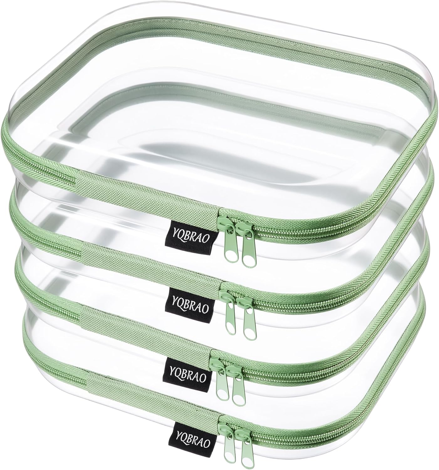 Clear Hard Shell Zipper Case Set - 6 Pack Heavy Duty Crush-Proof Diaper Bag Organizer Pouches | TSA Approved Travel Makeup & Toiletries Bags (2L, 2M, 2S)