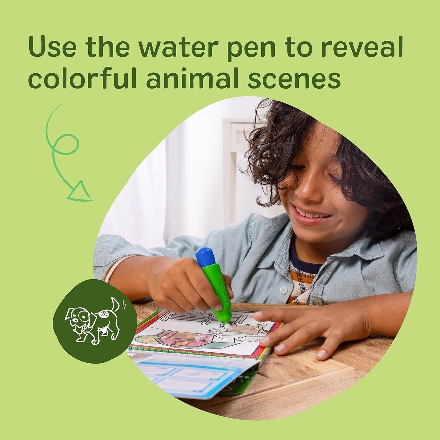 Melissa & Doug Water Wow! Mess-Free Coloring Book - Reusable Water-Reveal Activity Pad for Toddlers & Kids Ages 3+ | Animal Theme
