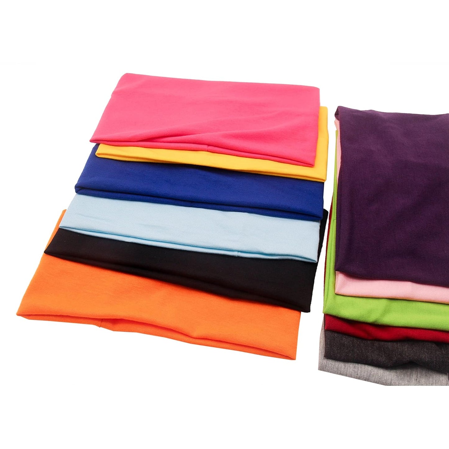 Wide 5-Inch Stretchy Athletic Bandana Headbands - Pack of 12 in Candy Colors | Perfect for Sports & Fashion