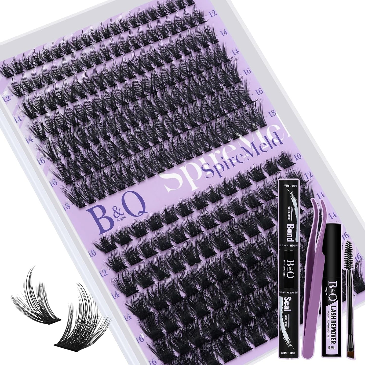 Fluffy Lash Clusters Kit - 0.03mm Ultra-Fine Manga Eyelash Extensions | Mixed Length 10-18mm for Voluminous Look