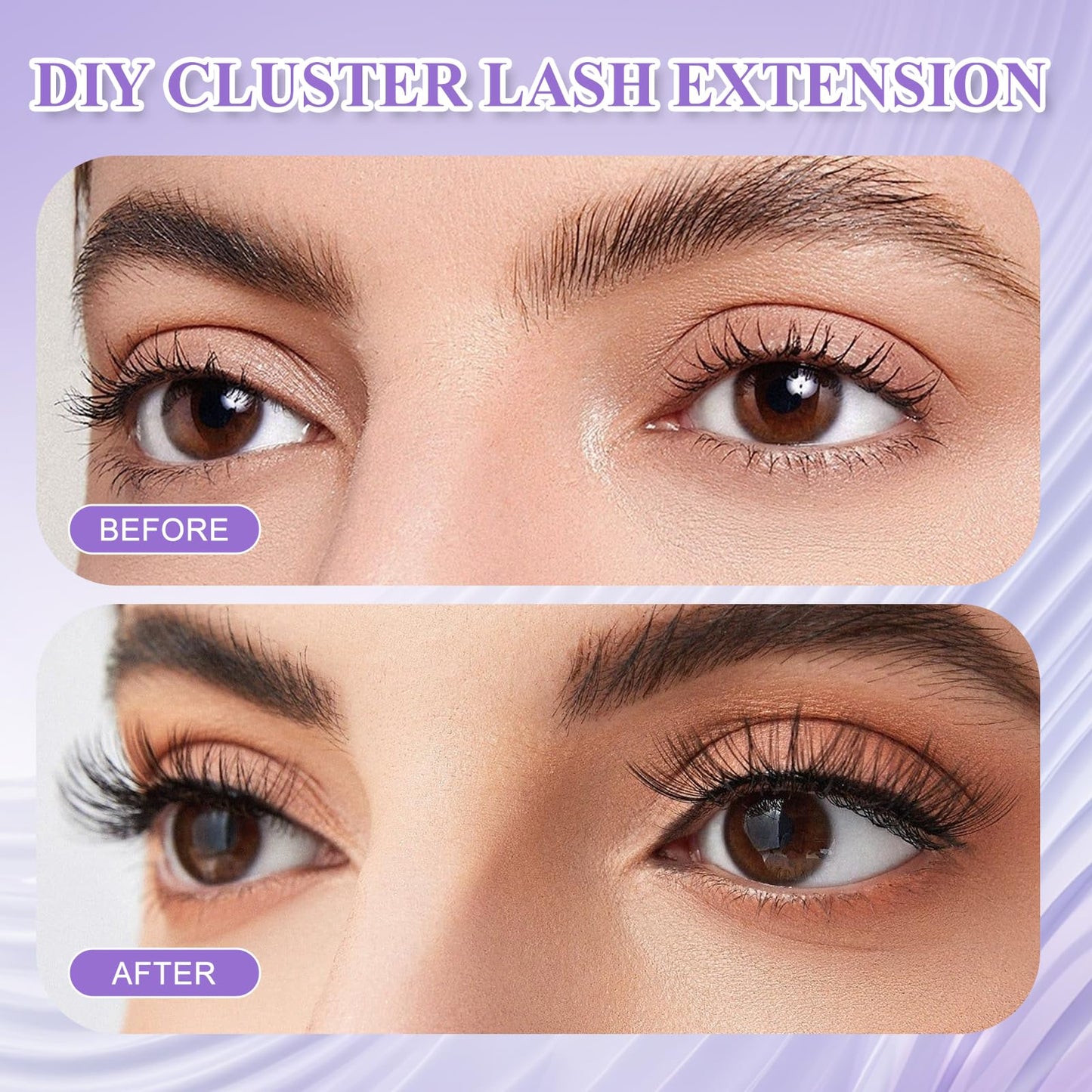 WENDY LASHES Brown Lash Cluster Glue, Lash Bond and Seal Waterproof, Quick-Dry Long-Lasting 72H Eyelash Glue for Clusters, Eyelash Adhesive, More Natural, More Solid, and More Gentle - 12ml