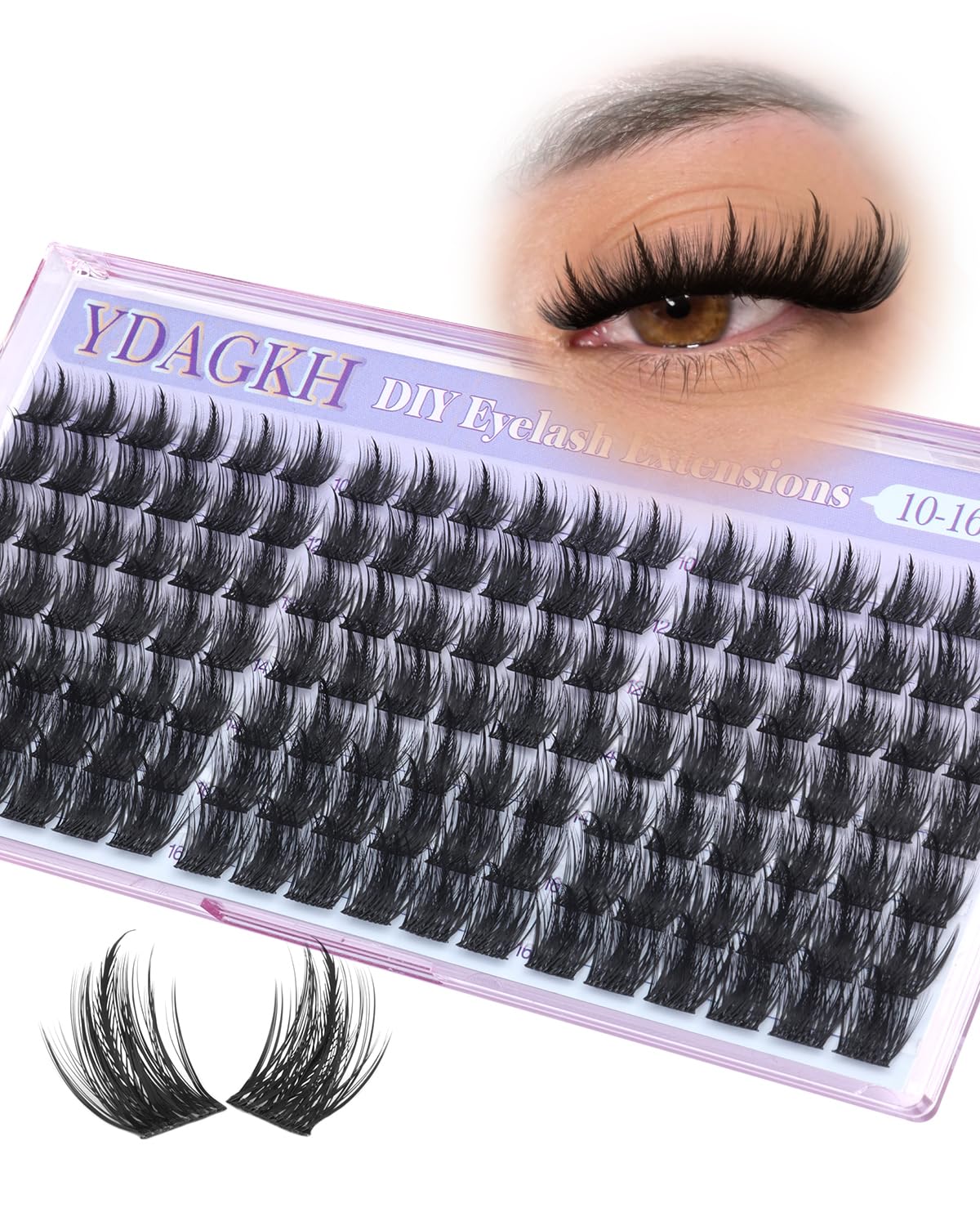 Spikes Lash Clusters - Wispy Eyelash Extensions for DIY Volume | Unique 10-16mm D Curly Anime Lashes