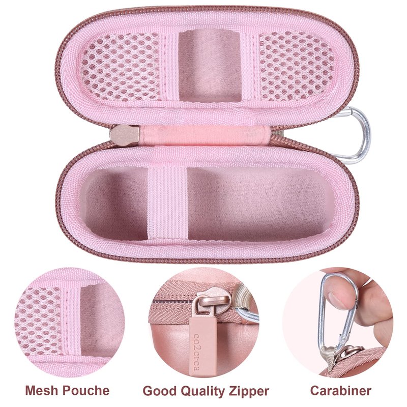 co2CREA Hard Case and Replacement Head Compatible with Finishing Touch Flawless Facial Hair Remover Electric Face Razor for Women (Rose Gold Case + Replacement Head)