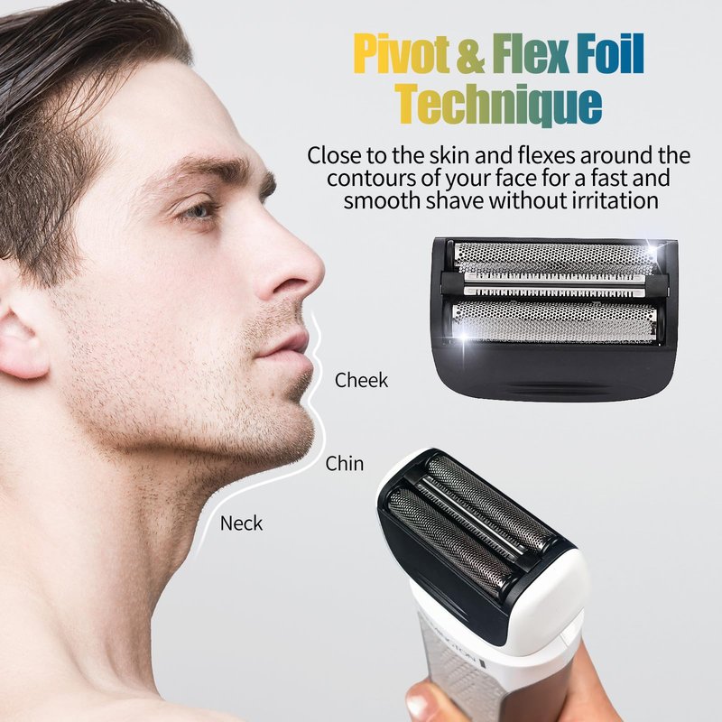 Replacement Head and Cutter Assembly Compatible with Remington PF7400, PF7500, and PF7600 Foil Shavers，2 PACK（White）