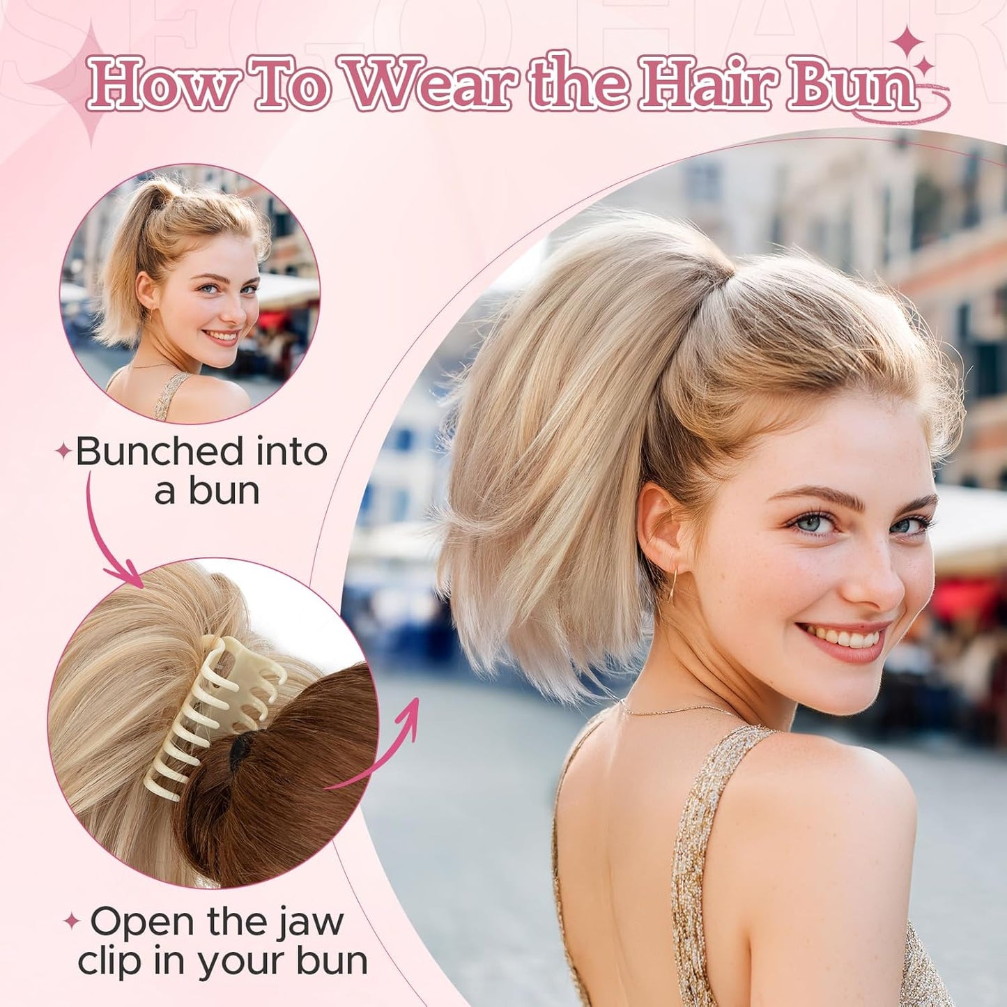 Claw Clip Short Ponytail Hair Extensions - Messy Bun Hair Piece for Women | DIY Bendable Synthetic Hair #12 Light Chocolate Brown