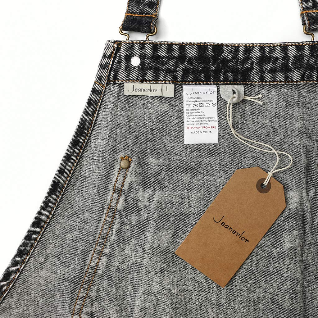 Jeanerlor - Cotton Denim Shop Black Tool Aprons with Pockets for Men - Jean Work Aprons for Men Cross Straps & Adjustable L to XXL