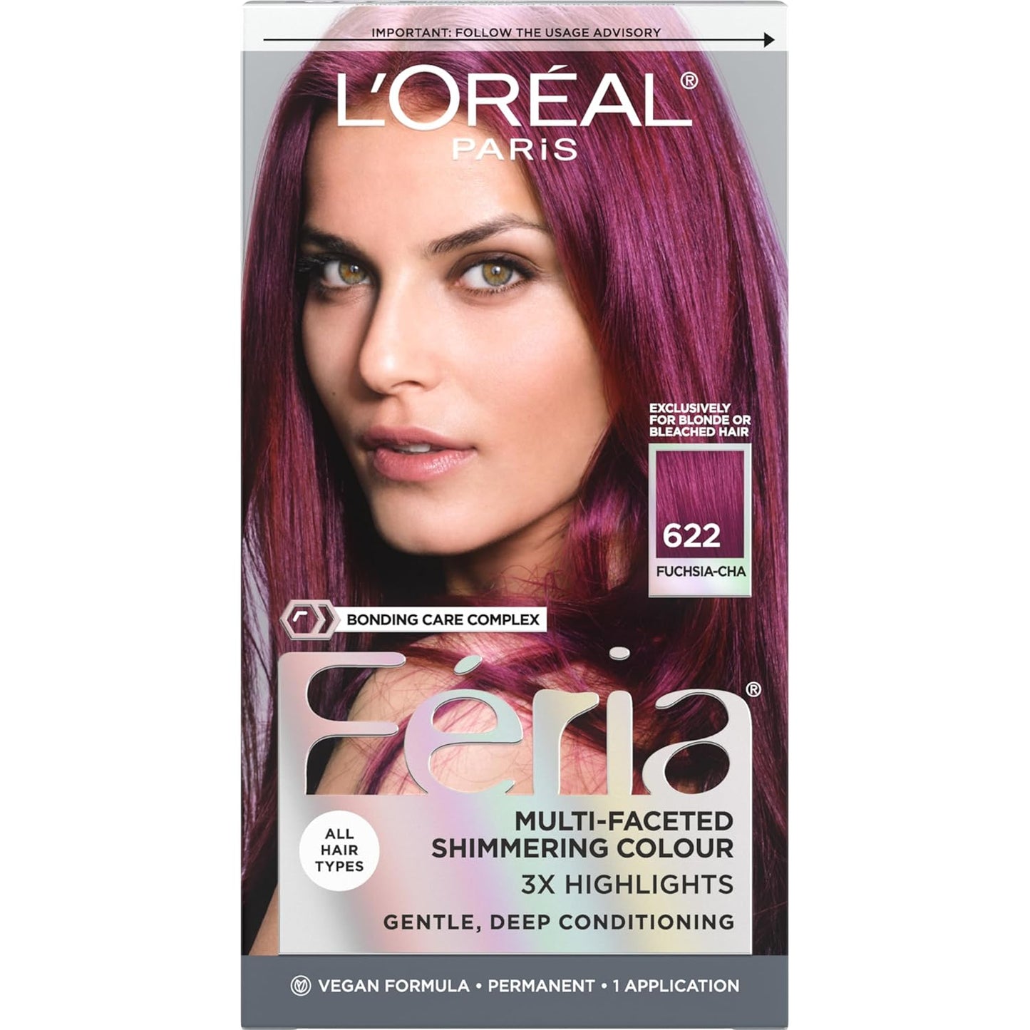 L’Oreal Paris Feria Hair Color - High Intensity Jet Black Dye for 3X Highlights | 1 Kit