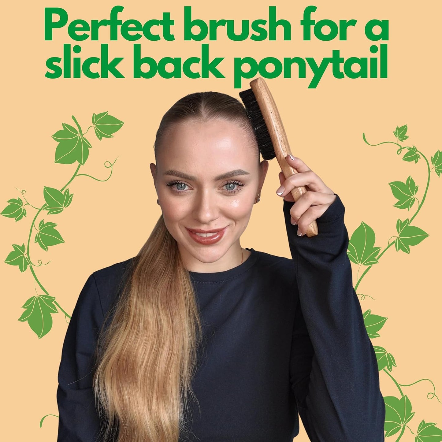 GranNaturals Boar Bristle Hair Brush - Large Smoothing Brush for Sleek, Frizz-Free Styles | Unisex Hair Care Tool
