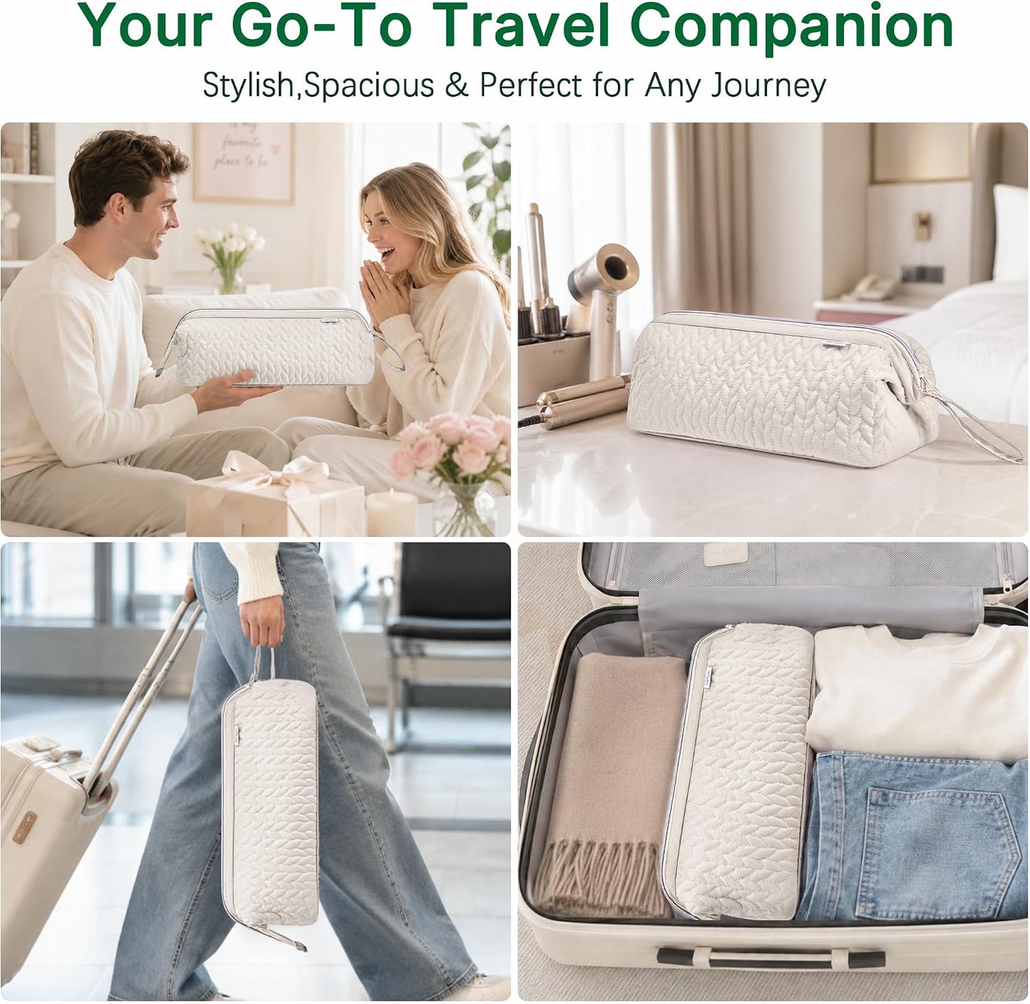Dyson Airwrap Hair Dryer Case - Shark Flex Style Travel Organizer | Beige
