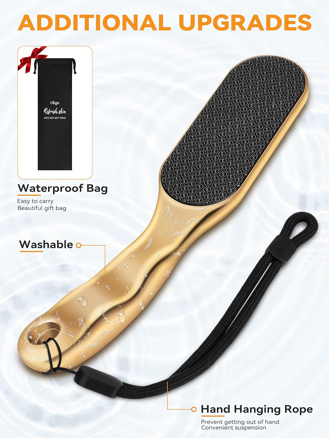 Nano Glass Foot File - Professional Hard Skin Callus Remover with Anti-Slip Handle | Ideal Gift for Beauty Lovers - Golden
