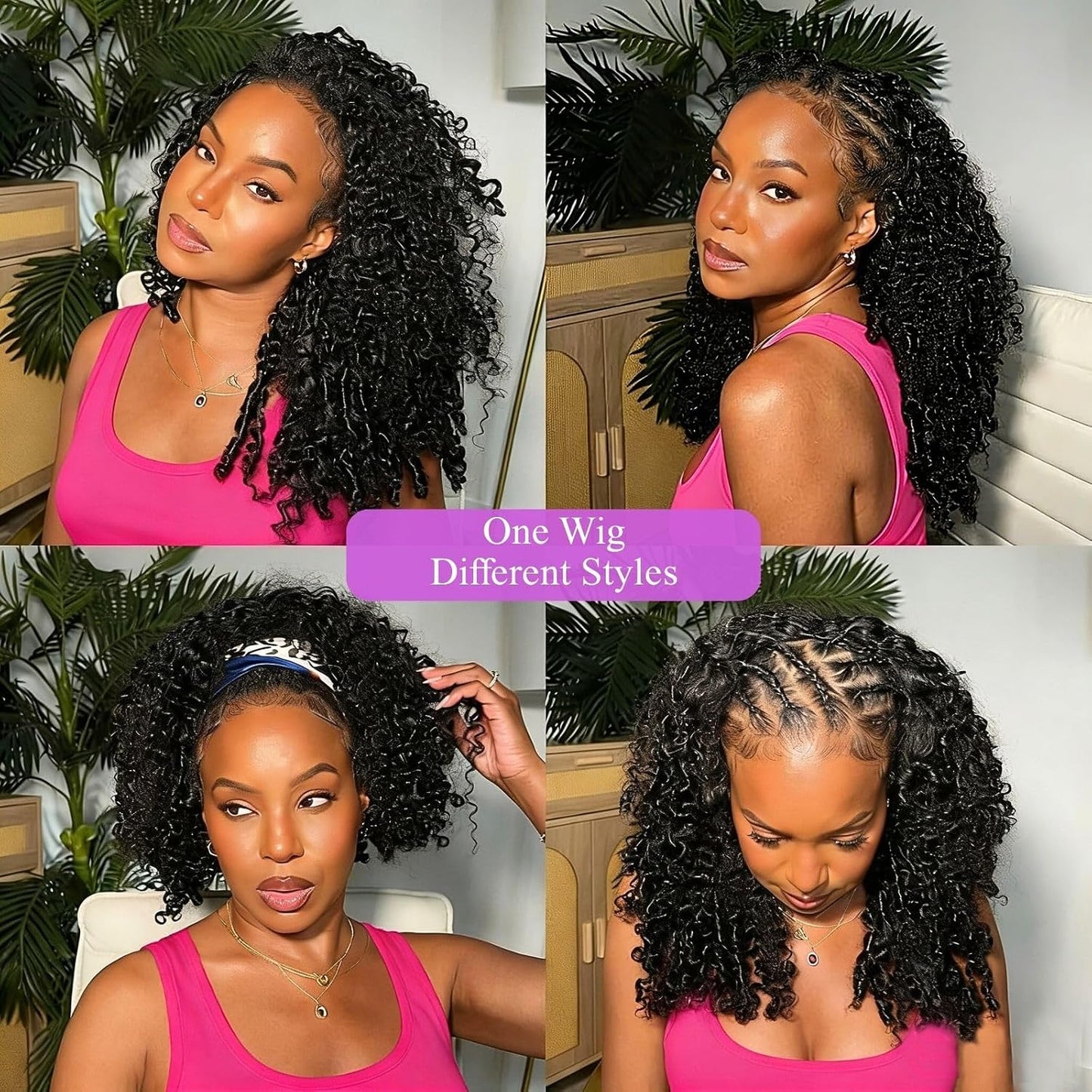 Burmese Curly Half Wig - 200% Density Human Hair | 14-Inch Glueless Flip Over for Black Women