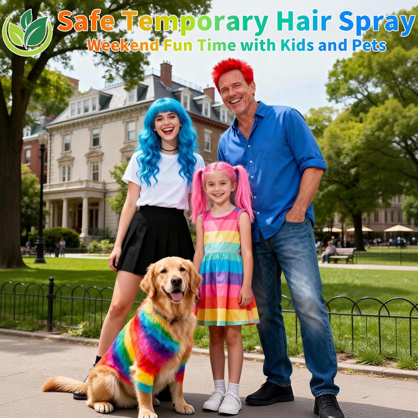 Temporary Hair Color Spray - Black, Silver & Red | One-Day Washable Hairspray for Party & Cosplay