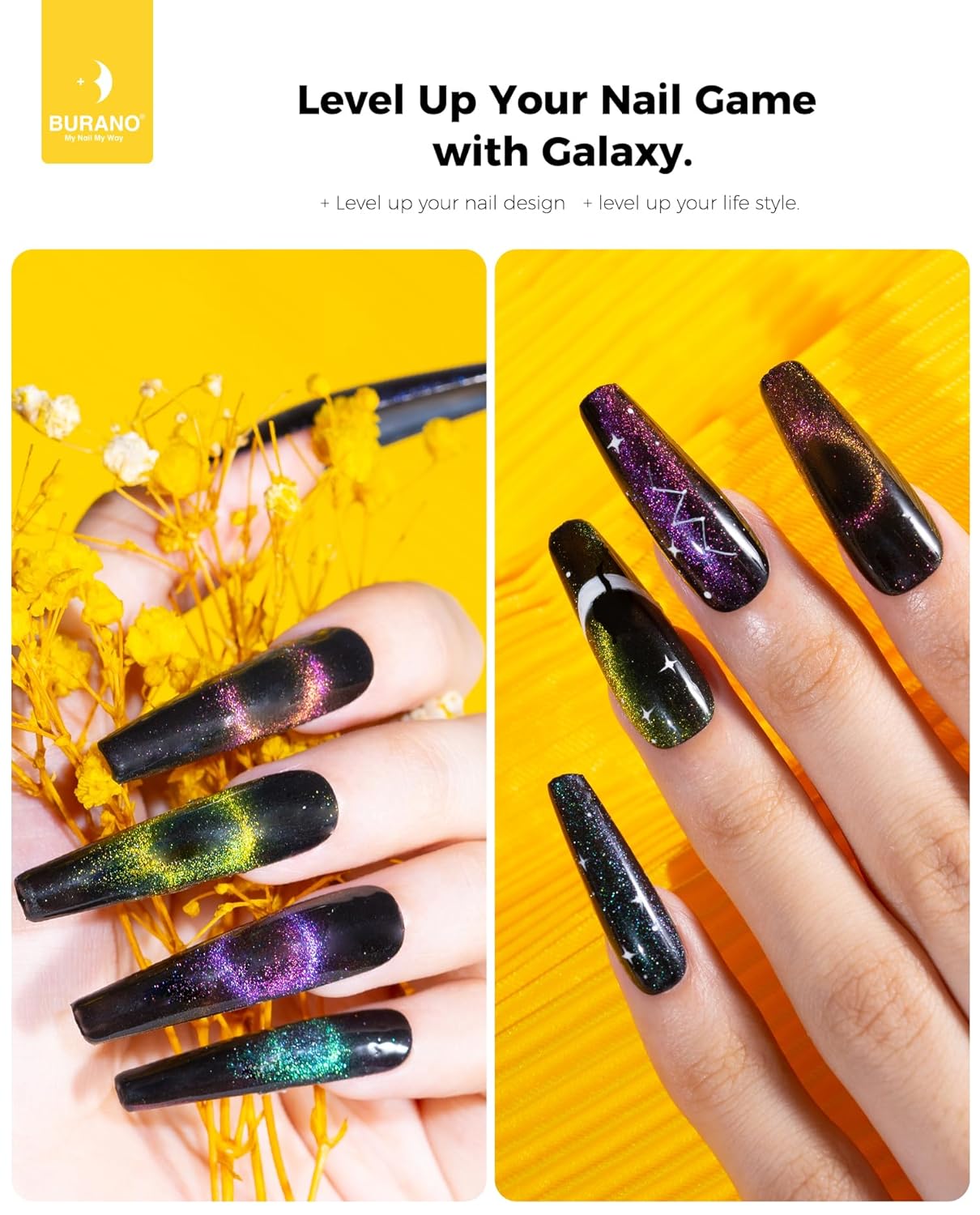 Magnetic Cat Eye Gel Nail Polish Set - 6 Pcs Holographic Glitter UV Polish | Reflective Laser Gel Kit for Salon & Home Use