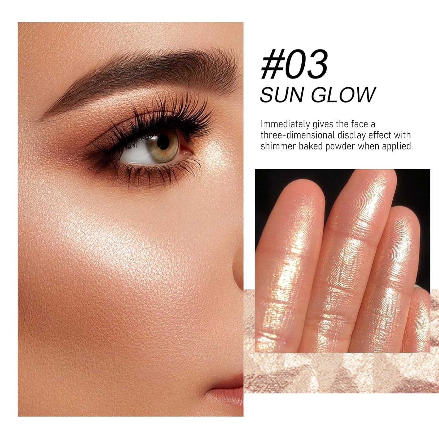 Luminous Face Highlighter Palette - Radiant Glow with Pearl Shimmer | Smooth Baked Powder for Natural Finish