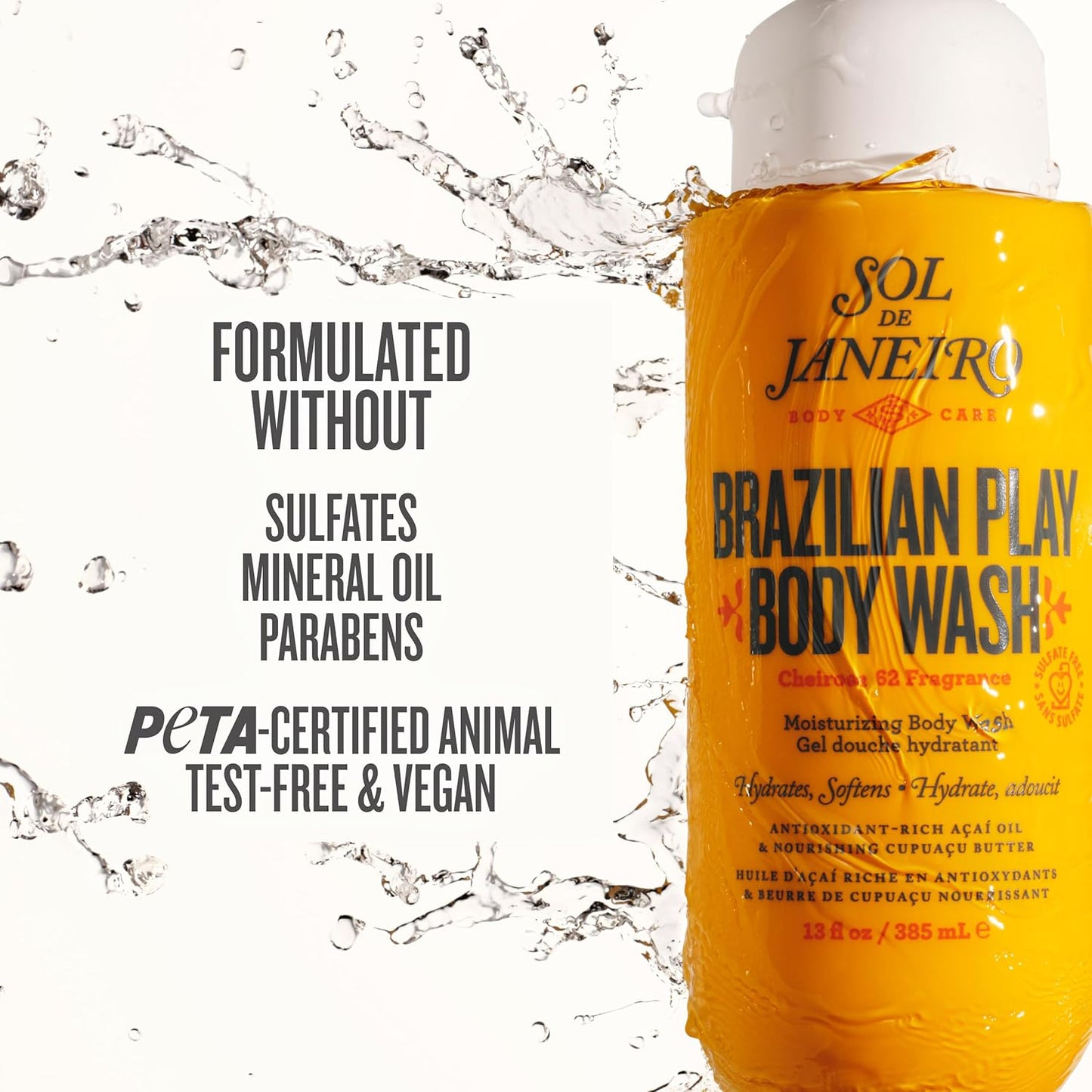 Brazilian Play Body Wash - Moisturizing Shower Gel in Cheirosa 62 Scent | Nourishing Formula for Soft Skin
