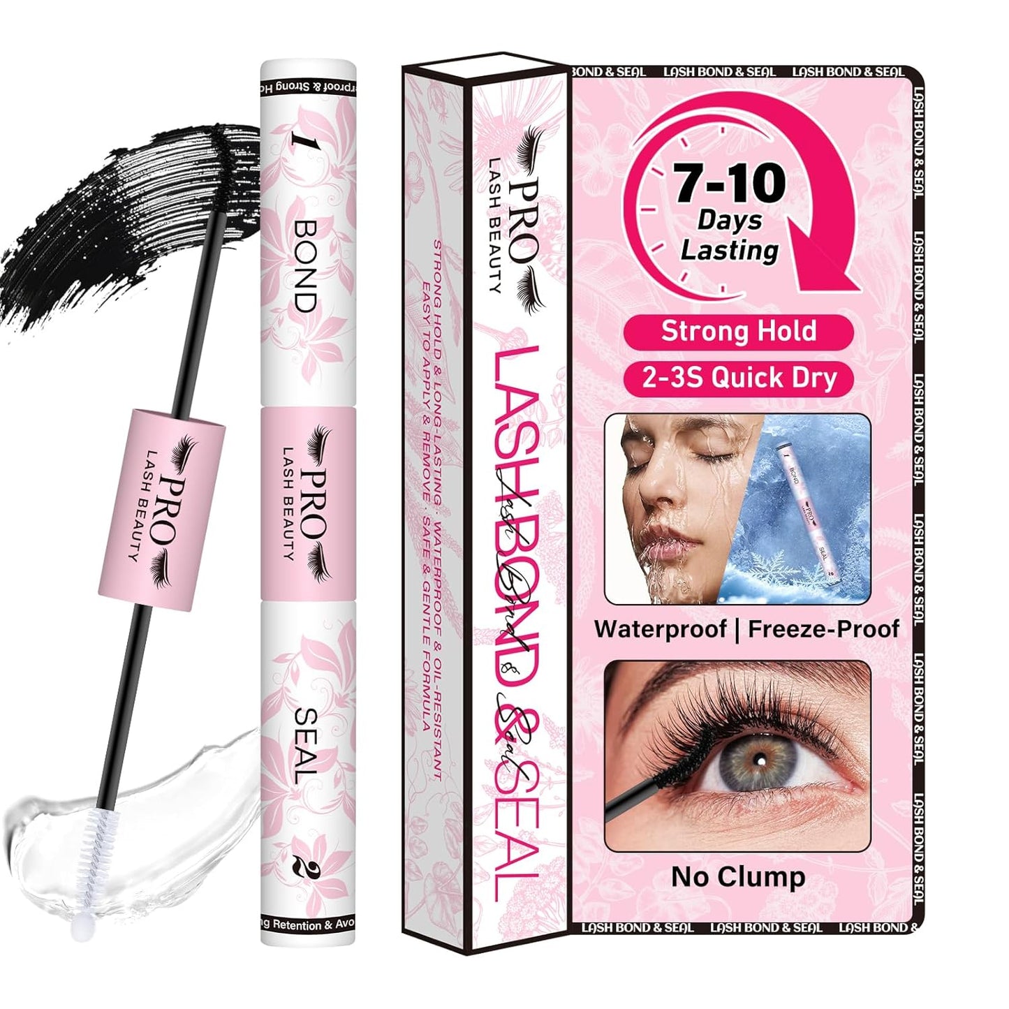 Lash Cluster Glue - Upgraded 2-in-1 Black Bond & Seal for Eyelash Clusters | Waterproof, Long-Lasting (10ml)