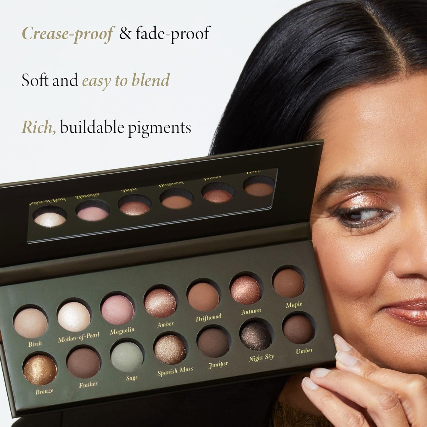 Baked Eyeshadow Palette - 14 Pigmented Shades for Blendable Natural Looks | Earthy Essentials