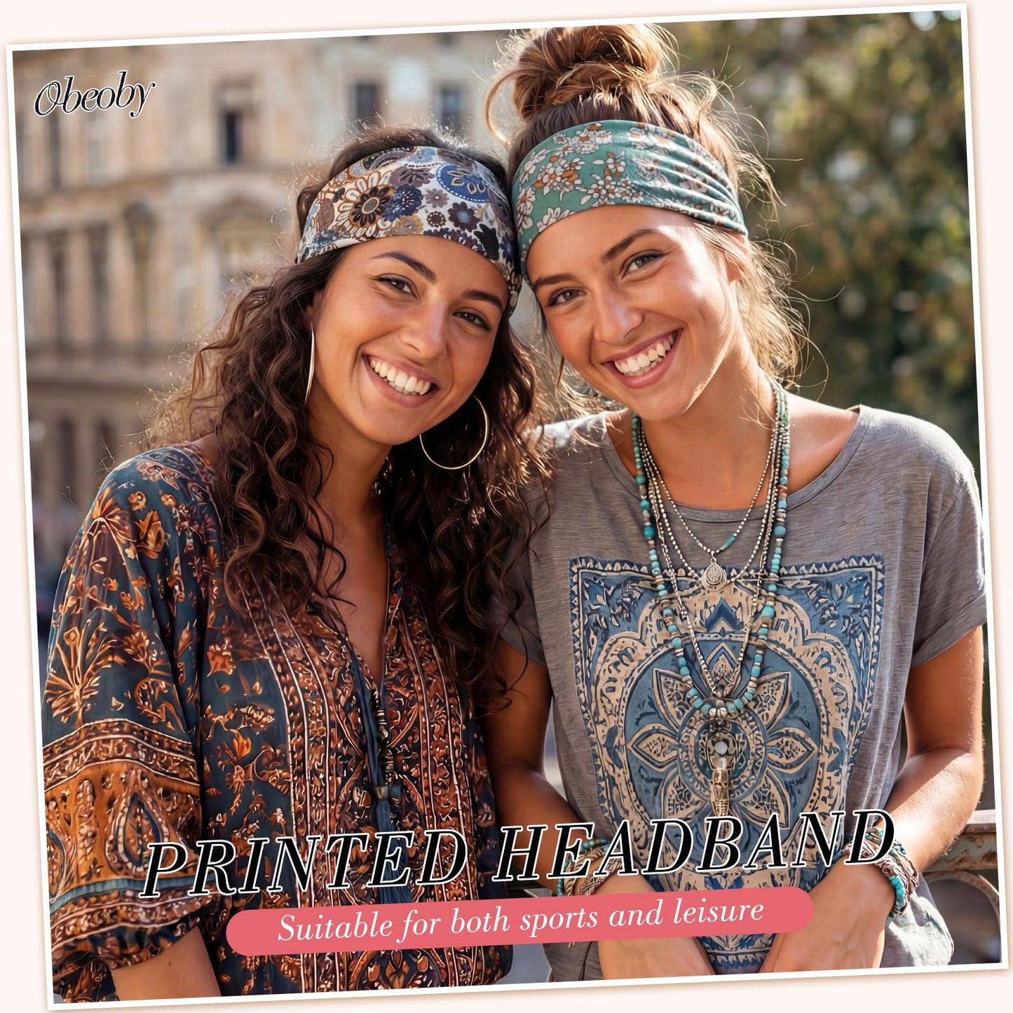 obeoby 8 Pack Headbands for Women, Boho Style Headbands