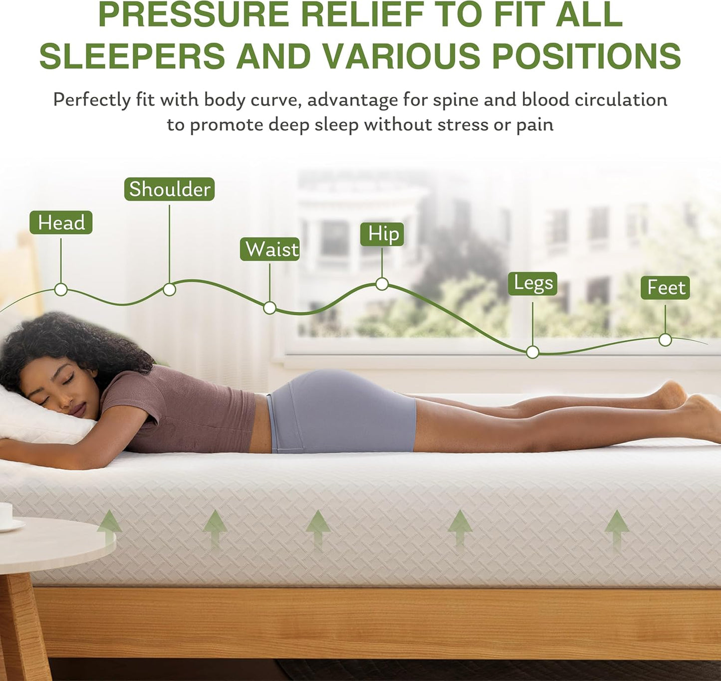 Full Size Memory Foam Mattress - 8 Inch Cooling Gel Bed with Pressure Relief | CertiPUR-US Certified, 75''L x 54''W