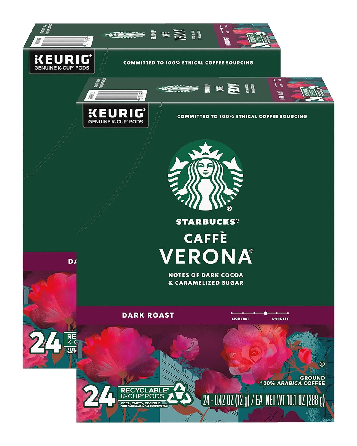 Starbucks K-Cup Coffee Pods - Dark Roast French Roast for Hot or Iced Coffee | 96 Count