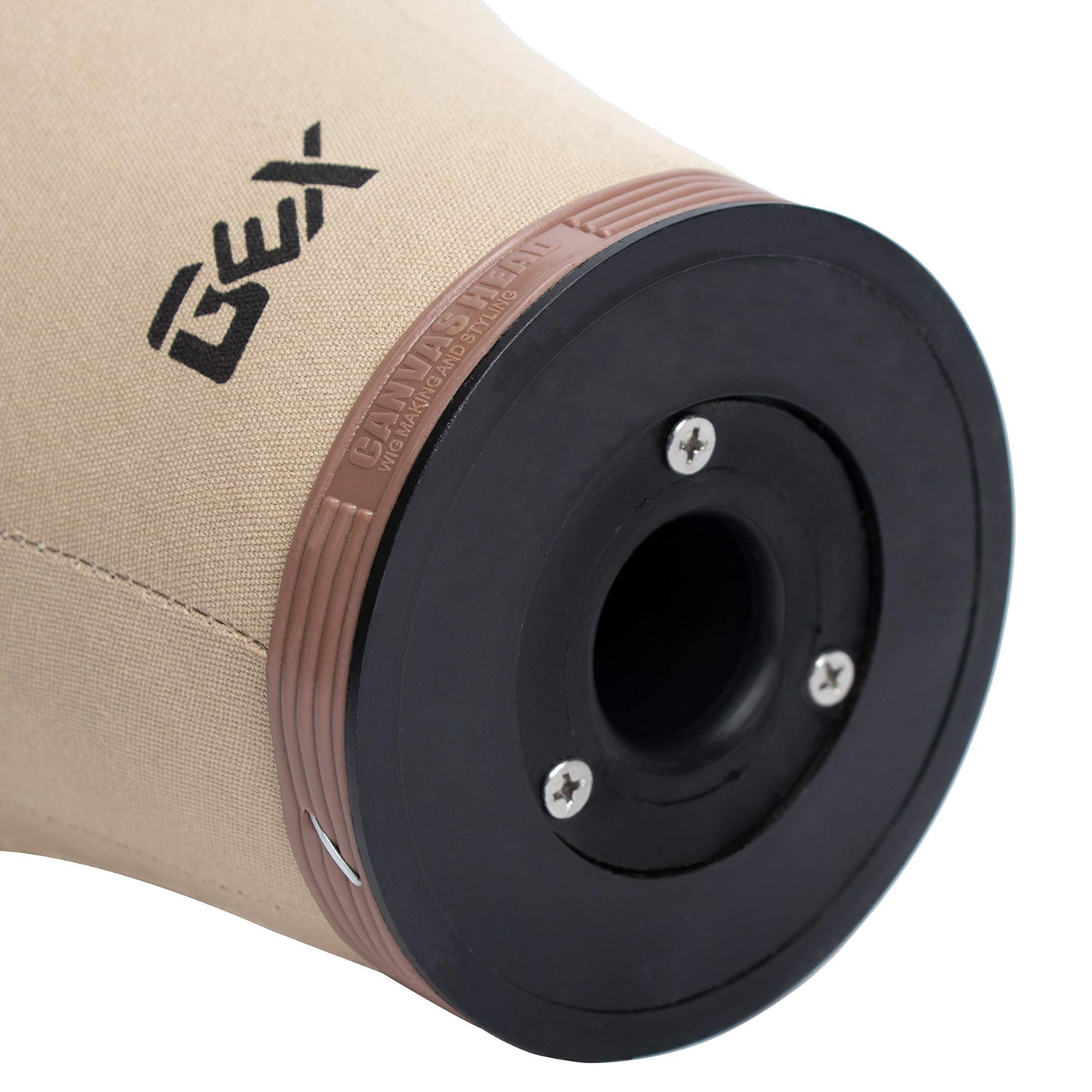 GEXWORLDWIDE GEX 20"-24" Cork Canvas Block Head Mannequin Head Wig Display Styling Head With Mount Hole (Light Brown, 22")