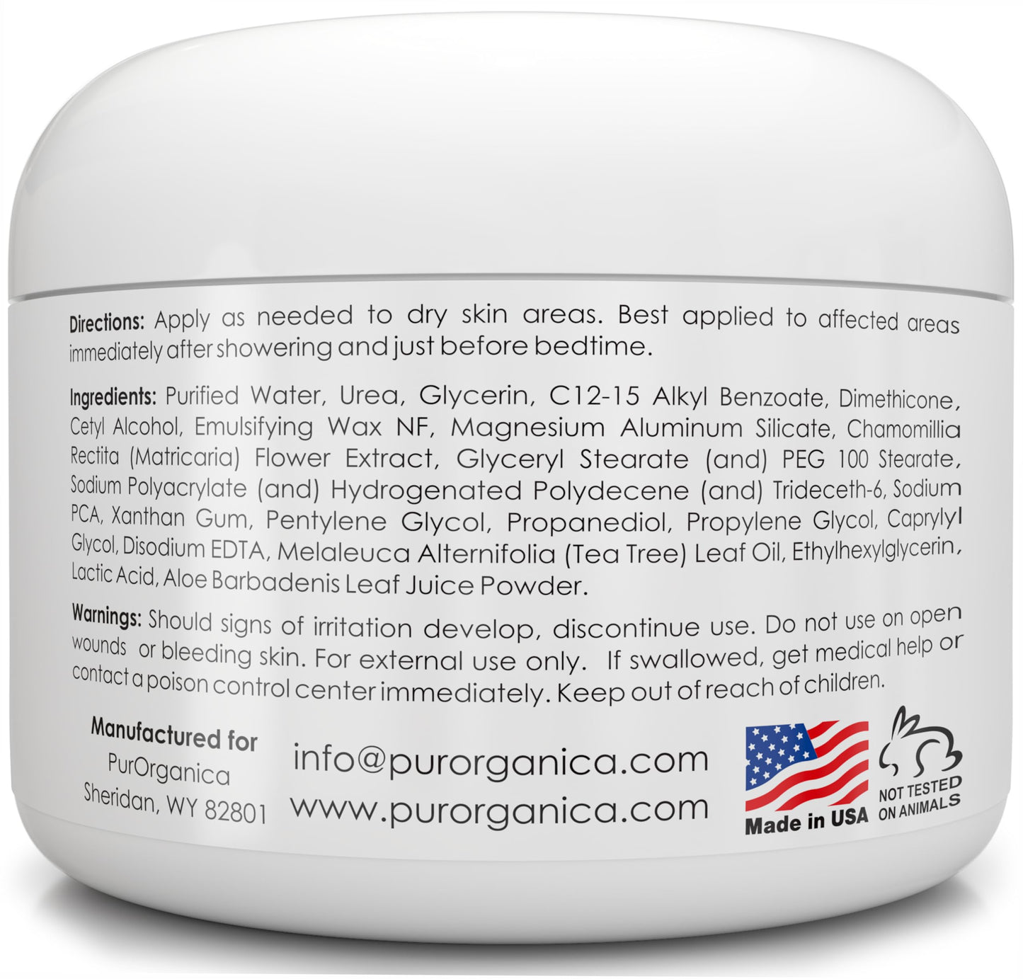 PurOrganica Urea 20% Healing Cream 4 oz - Best Callus Remover - Moisturizes and Rehydrates Hands, Feet and Knees to a Healthy Appearance - Soothes and Softens Thick, Cracked, Rough Dead and Dry Skin