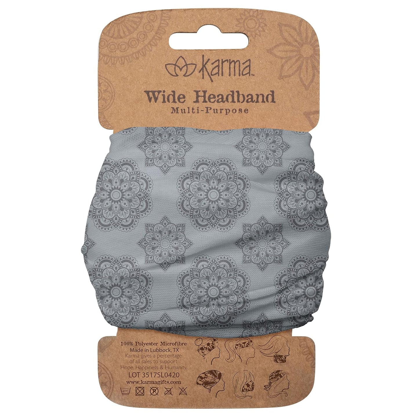 Floral Headband for Women - Teal/Apricot Split Design | Wide Fabric & Stretchy Hair Scarf