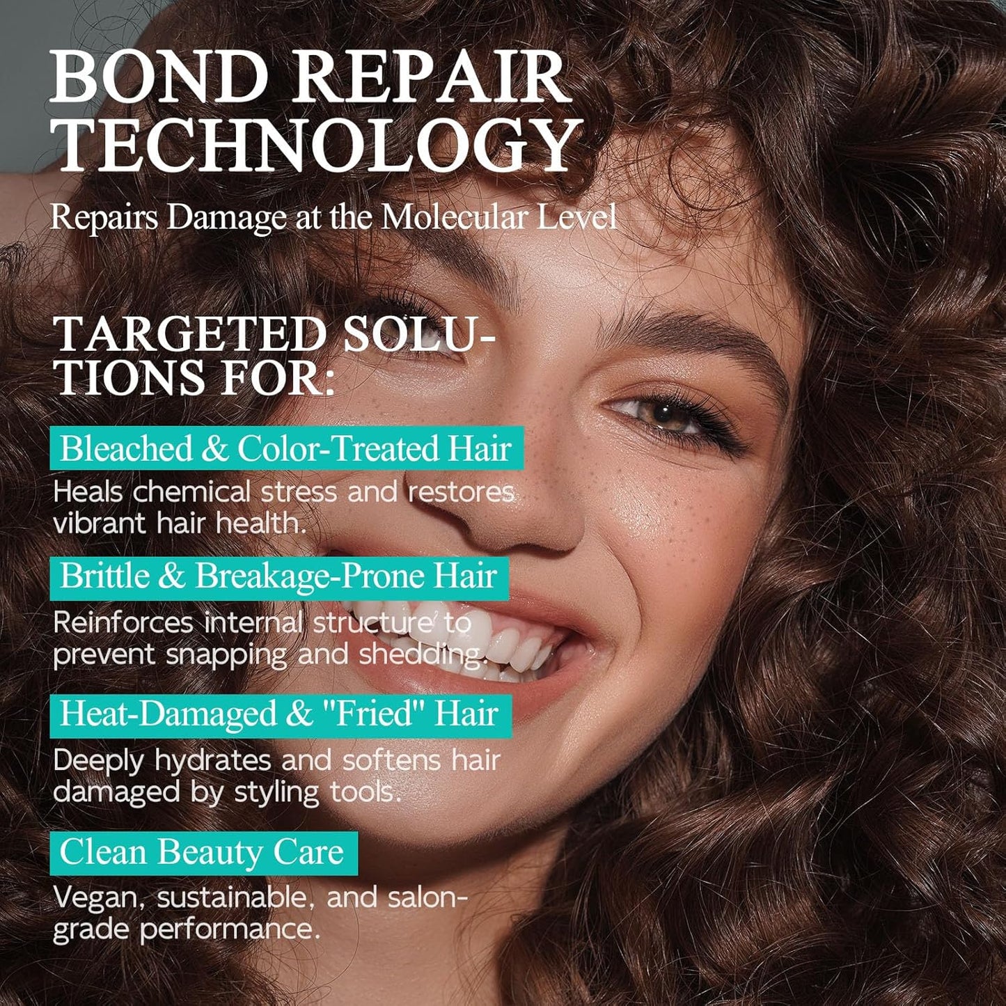 Vegan Bond Repair Hair Mask - Deep Conditioner with Peptides & Amino Acids | Hydrating Treatment for Damaged Hair
