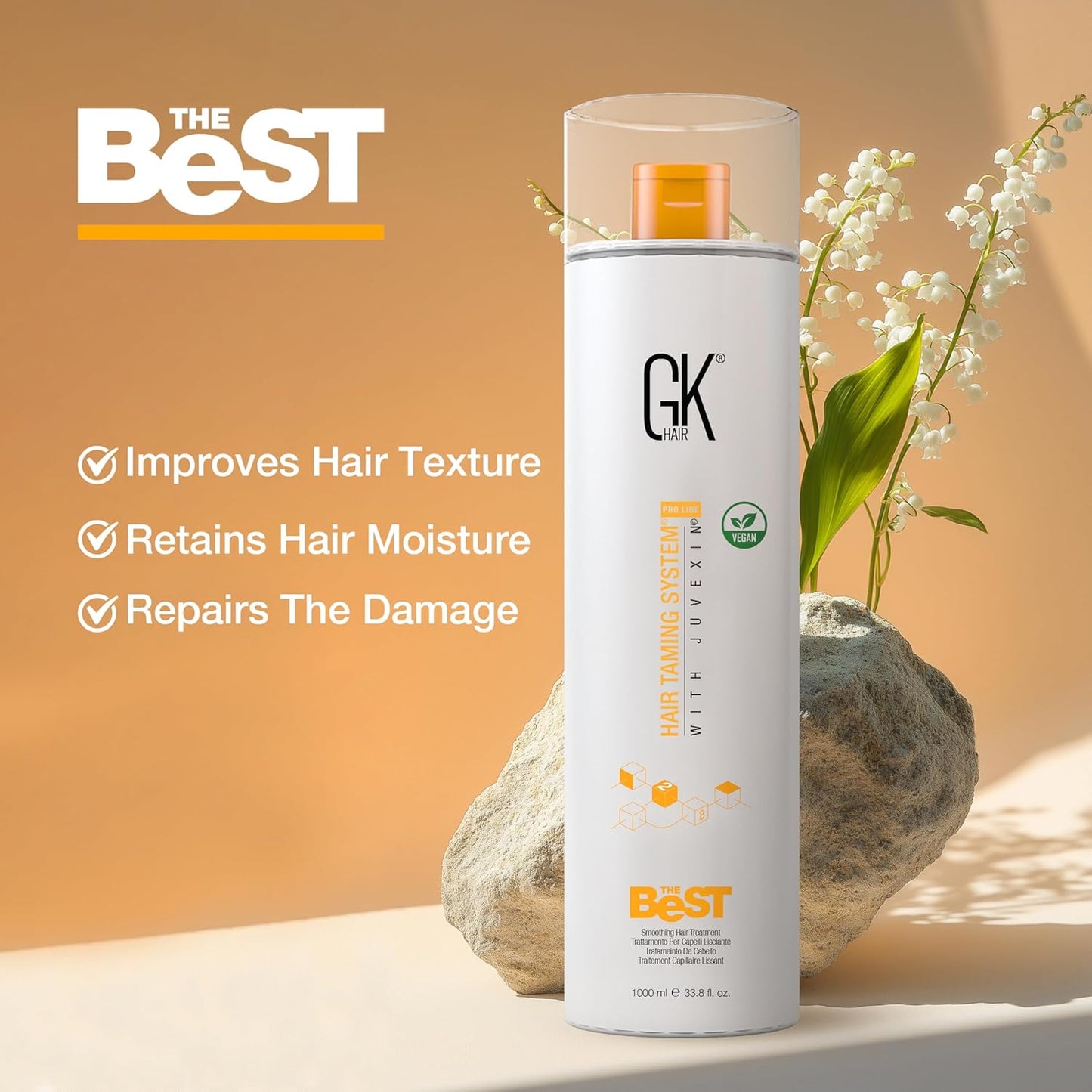 GK HAIR Keratin Hair Treatment - Professional Smoothing Complex for Silky, Frizz-Free Hair | 33.8 Fl Oz (1000ml)