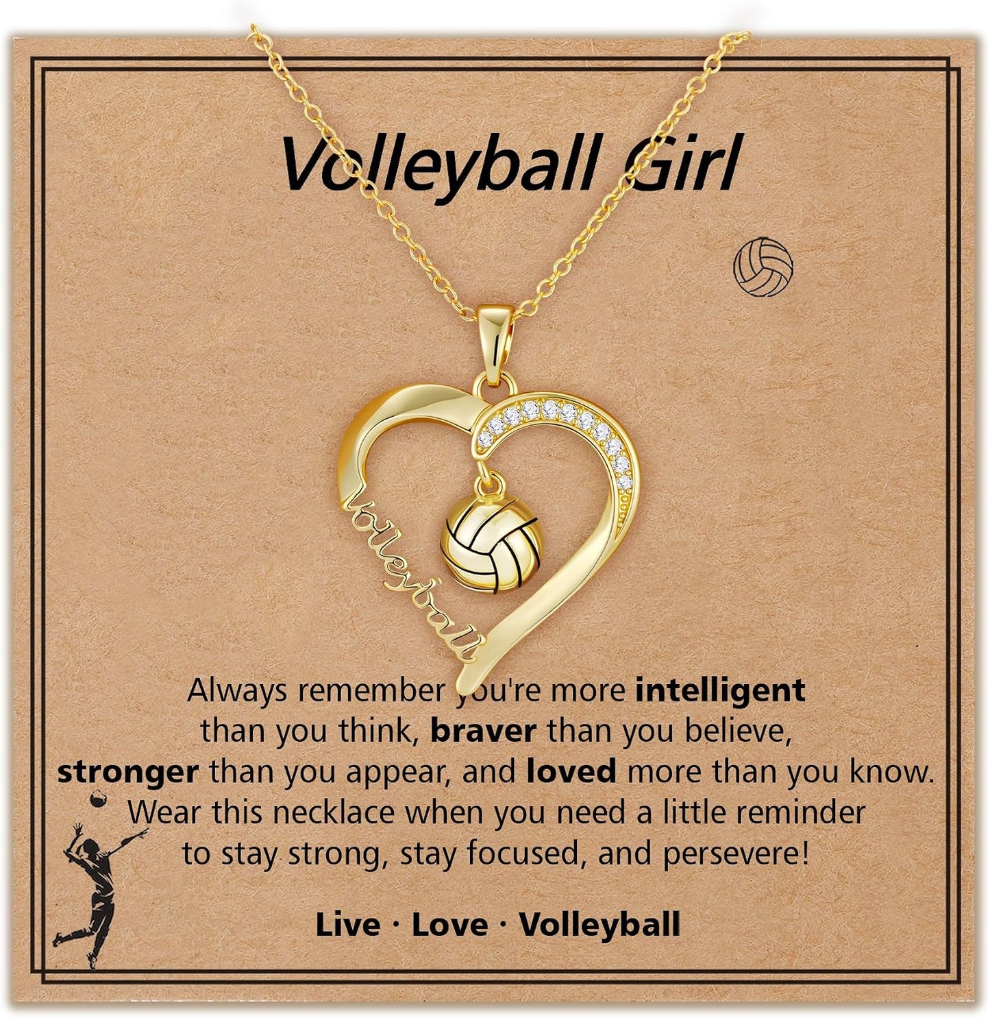 Sport Necklace for Girls - Volleyball, Softball, Basketball & Baseball Jewelry | 16-19 Inch Adjustable Gift