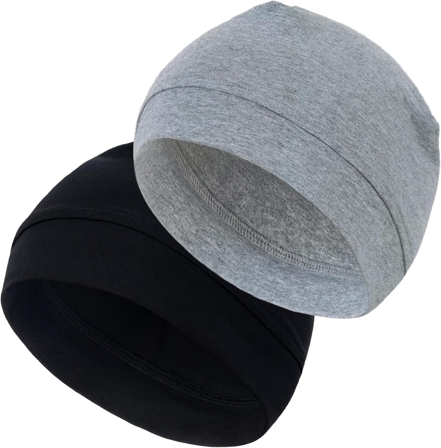Cotton Skull Cap - Lightweight Beanie for Men & Women | 2-Pack Breathable Helmet Liner & Sleep Hats