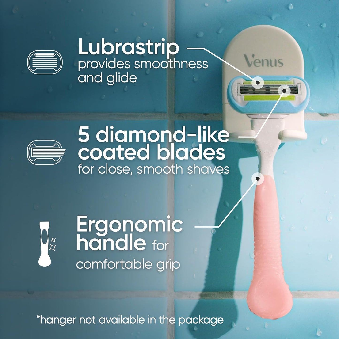 Gillette Venus Extra Smooth Women's Razor Handle - 3 Blade Refills | Pink