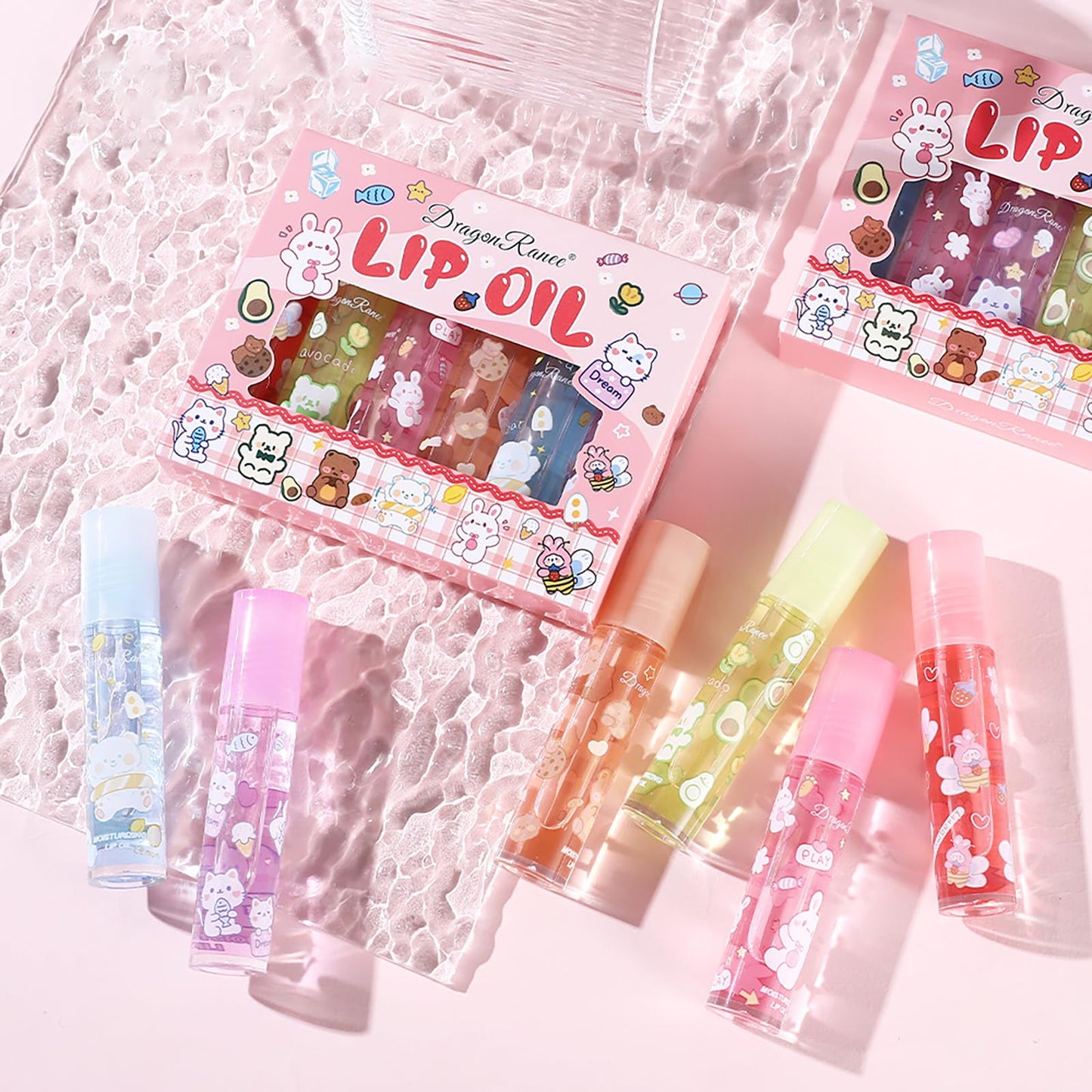 Lissymuse Nourishing Lip Oil Gloss Set, 6pcs Non-Sticky Moisturizing Smooth Glossy Finish Lip Glow Oil, Tinted Plumping Butter Lipgloss Long Lasting Lips Balm - Lips Care Stuff for Women Girls Teens