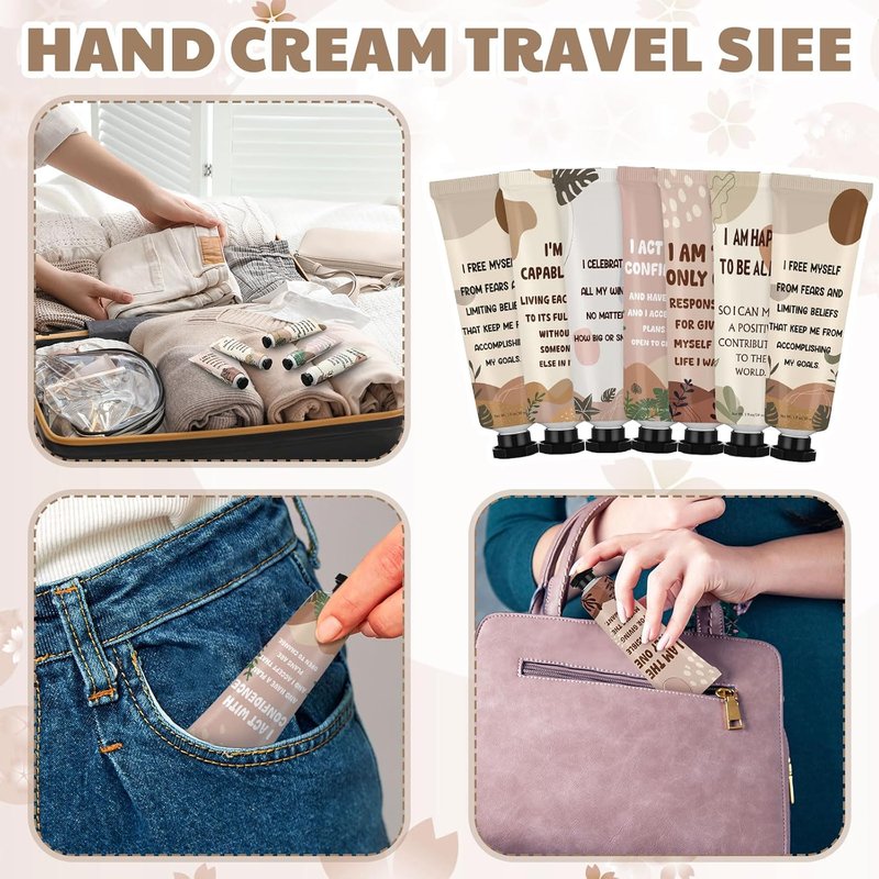 Positive Affirmation Hand Cream Gift Set - 12 Pcs Travel Size | Stress Relief for Coworkers, Teachers, Nurses