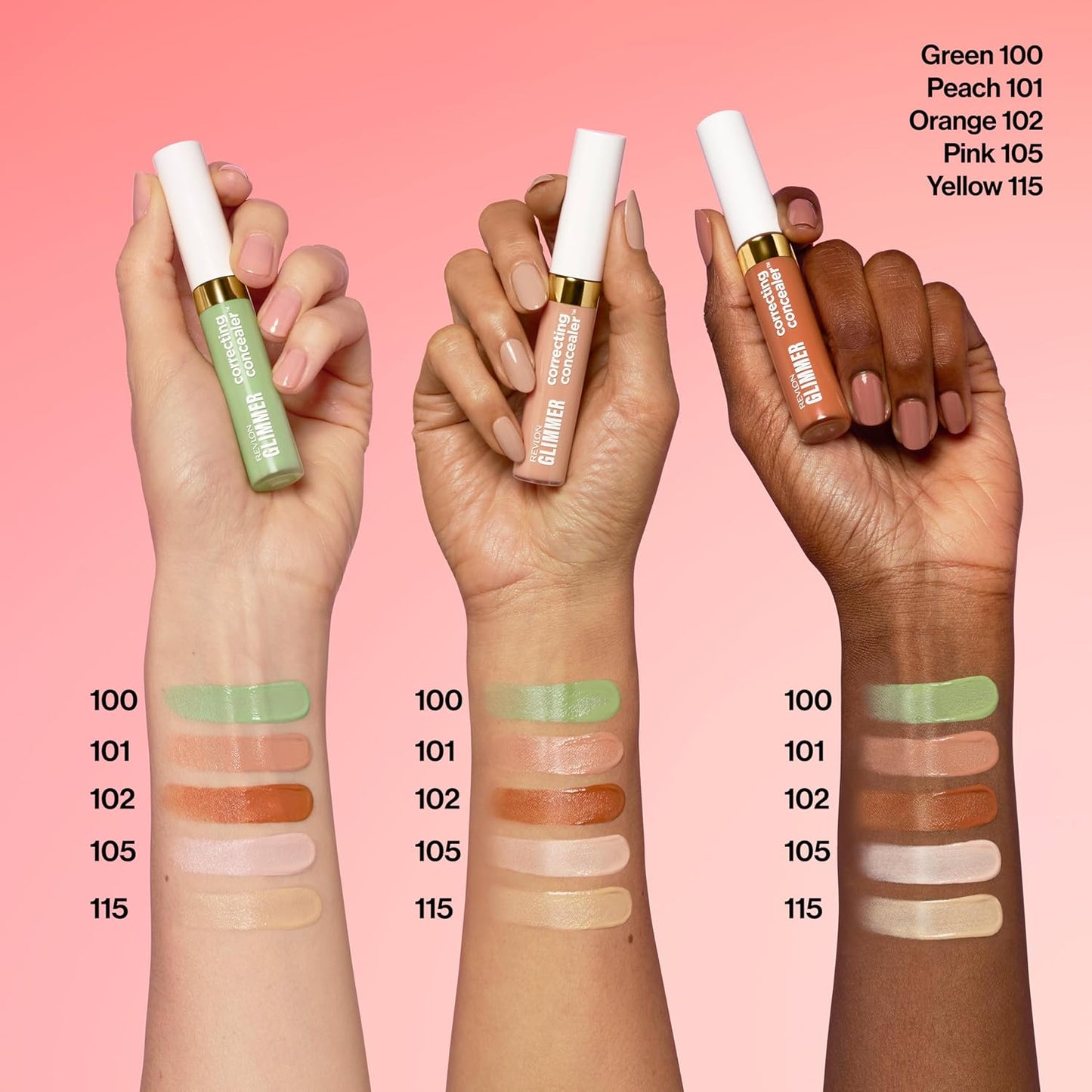 Revlon Glimmer Concealer - Liquid Under Eye Makeup with Caffeine & Vitamin C | Light Coverage, 0.3 fl oz, Pink